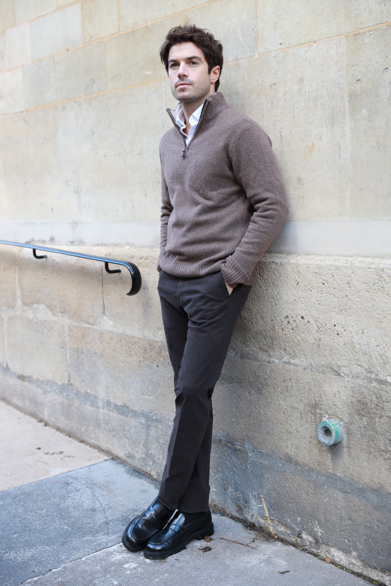 Pull Maxime en laine & cachemire - Marron-PULL HOMME-Curling-Paris