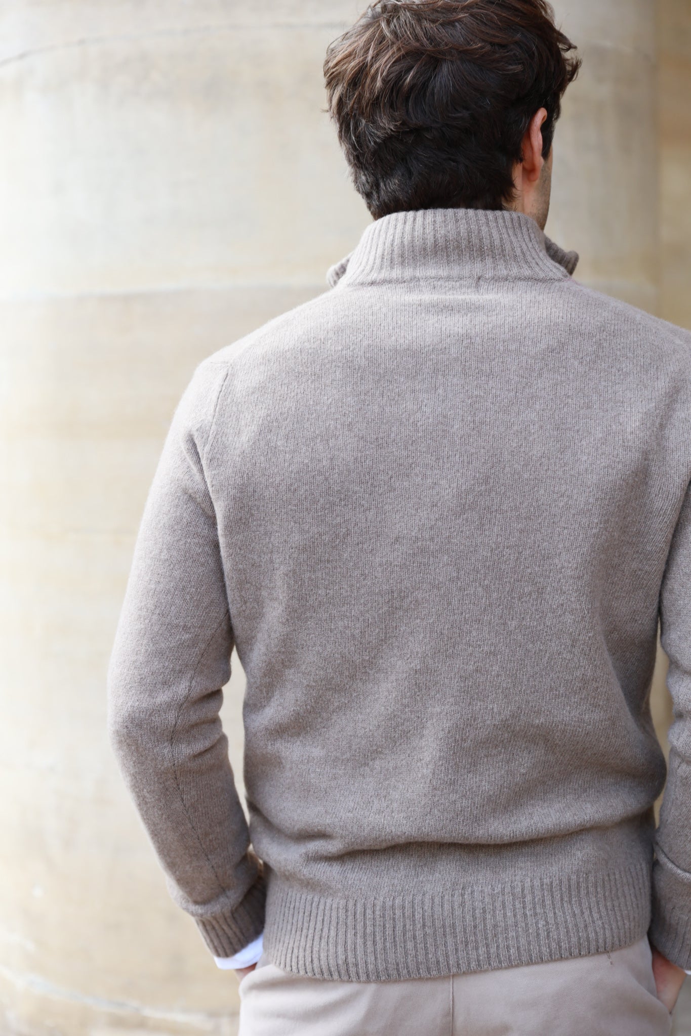 Pull Maxime en laine & cachemire - Mushroom-PULL HOMME-Curling-Paris