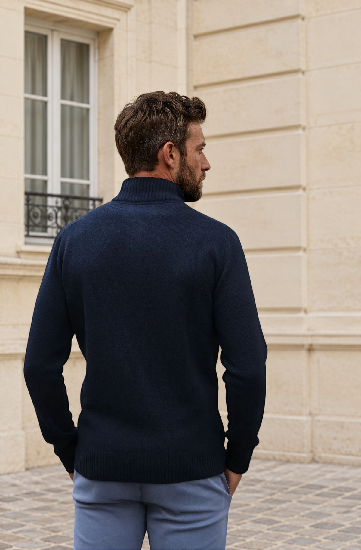 Pull Maxime en laine & cachemire - Noir-PULL HOMME-Curling-Paris