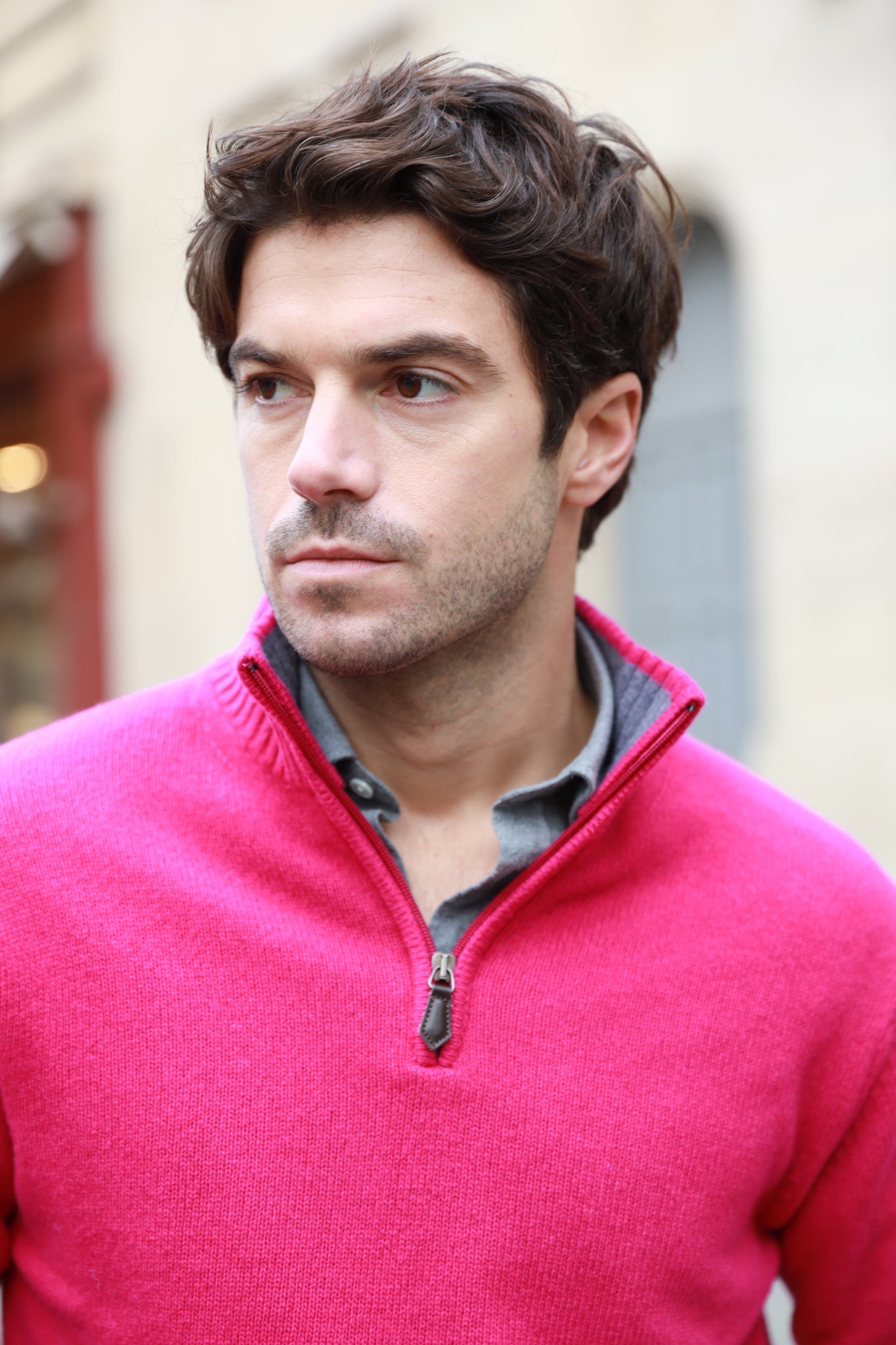 Pull Maxime en laine & cachemire - Rose-PULL HOMME-Curling-Paris