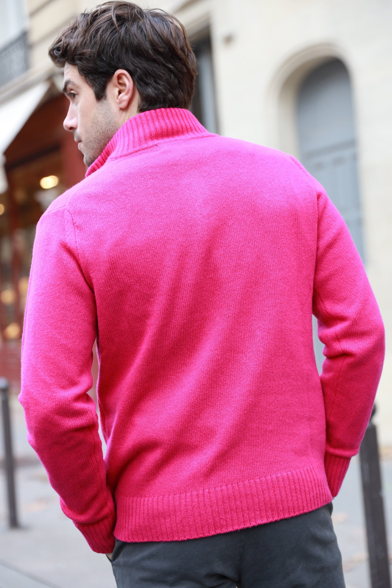Pull Maxime en laine & cachemire - Rose-PULL HOMME-Curling-Paris