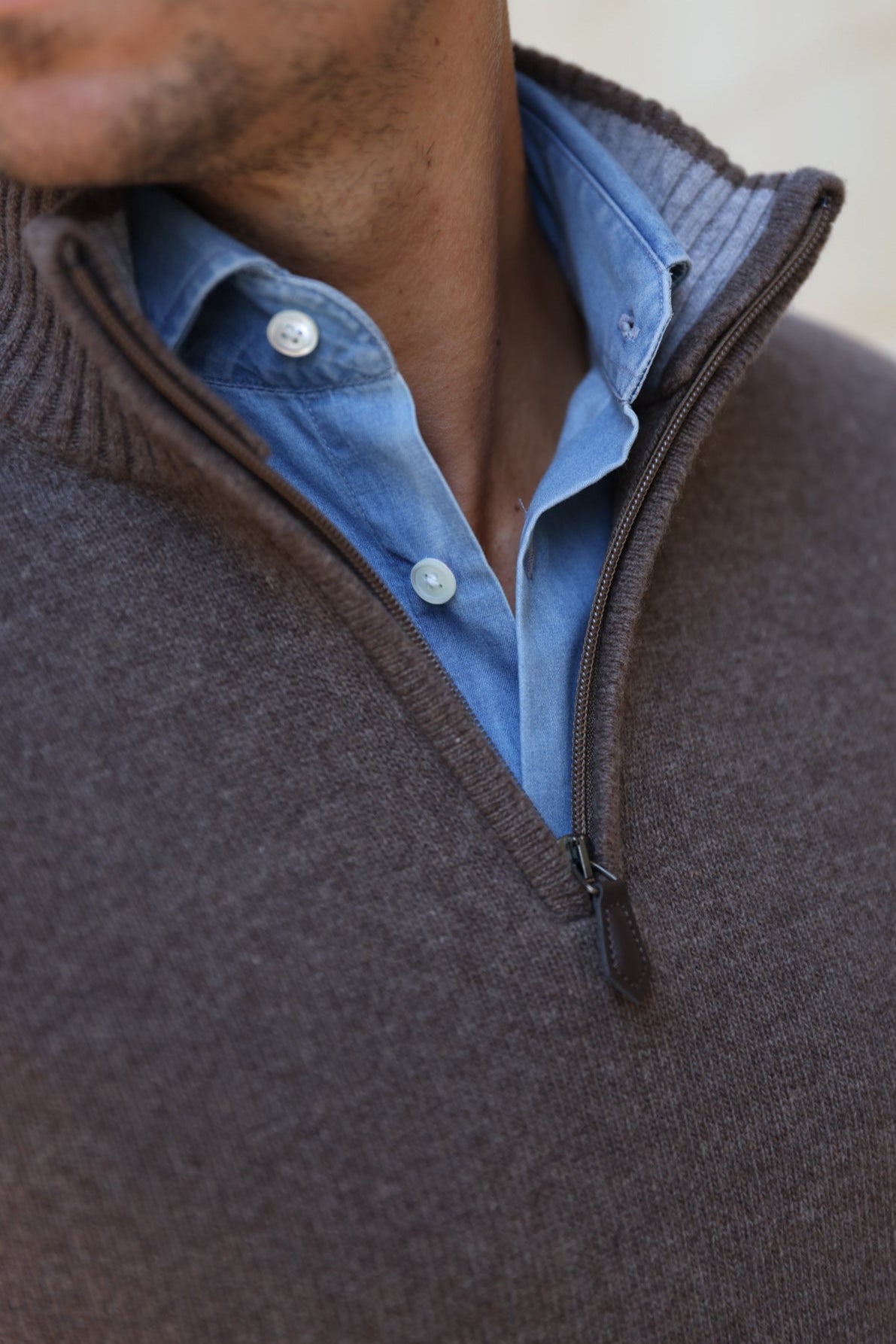 Pull Maxime en laine & cachemire - Taupe-PULL HOMME-Curling-Paris