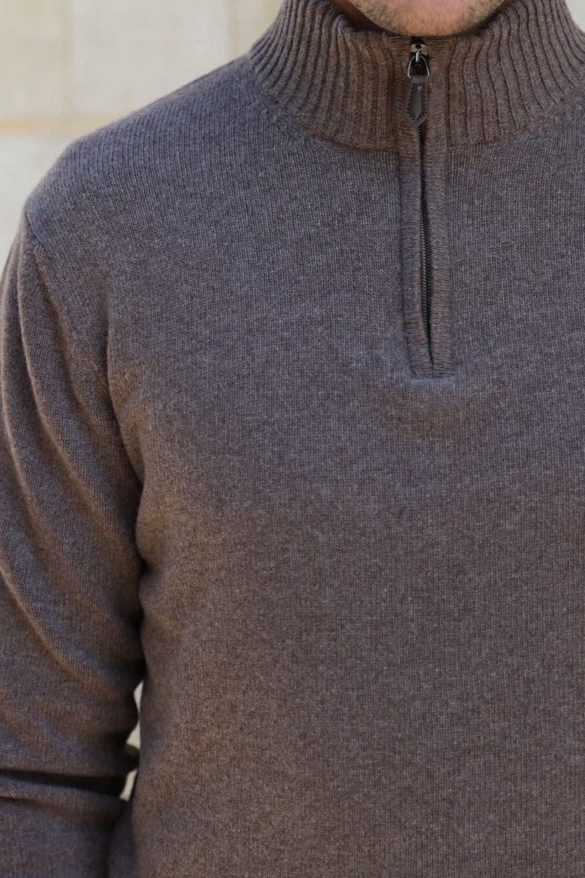 Pull Maxime en laine & cachemire - Taupe-PULL HOMME-Curling-Paris