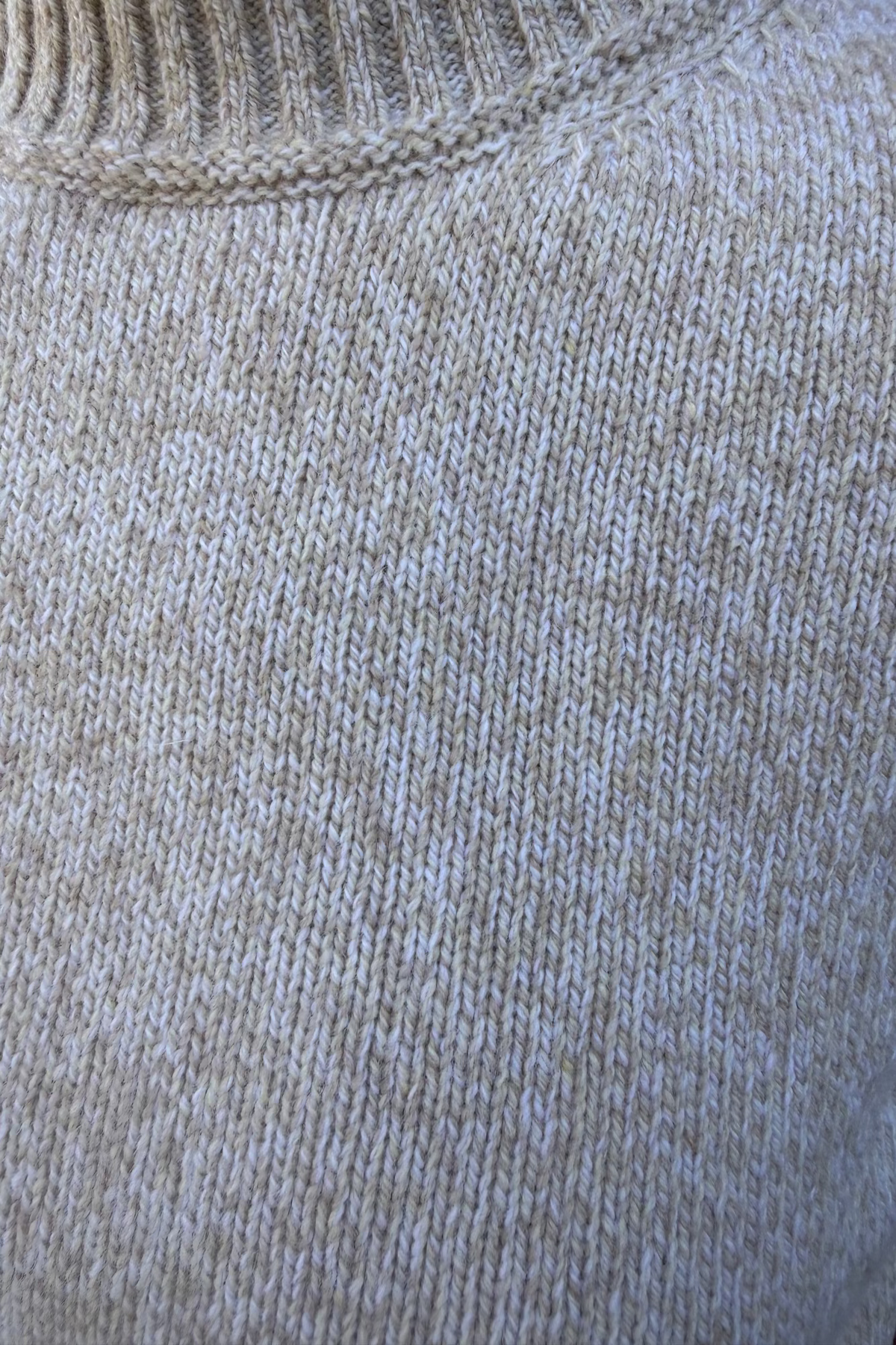 Pull Mona col rond en laine & cachemire mouliné - Beige-PULL FEMME-Curling-Paris