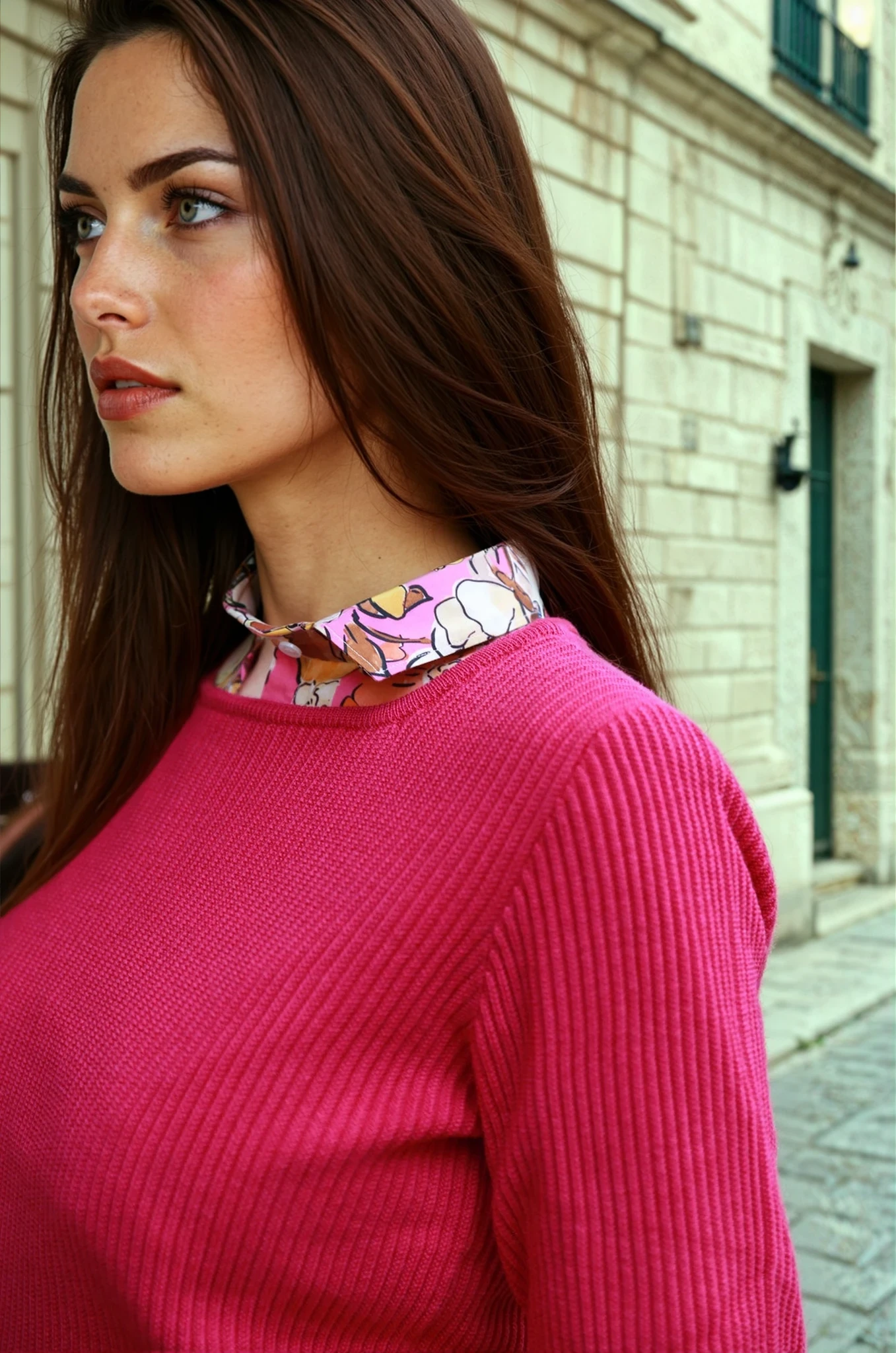 Pull Nora col danseuse 100% laine mérinos - Rose-PULL FEMME-Curling-Paris