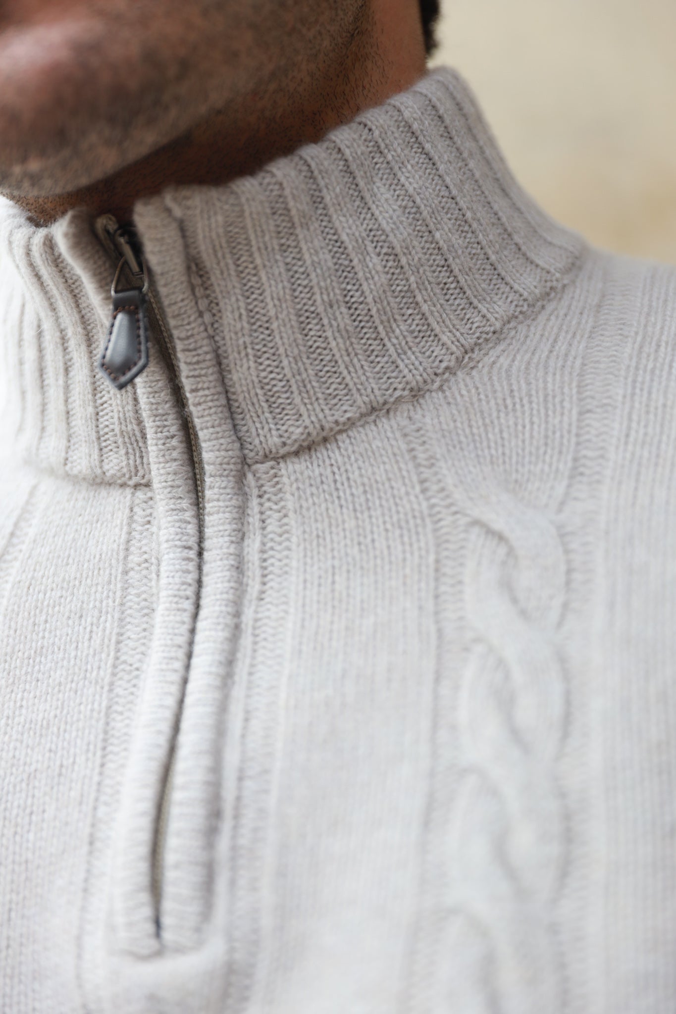 Pull Theo en laine & cachemire à torsade - Ecru-PULL HOMME-Curling-Paris