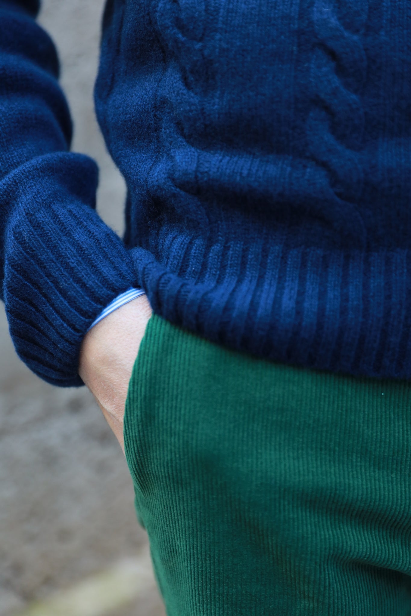 Pull Theo en laine & cachemire à torsade - Marine-PULL HOMME-Curling-Paris