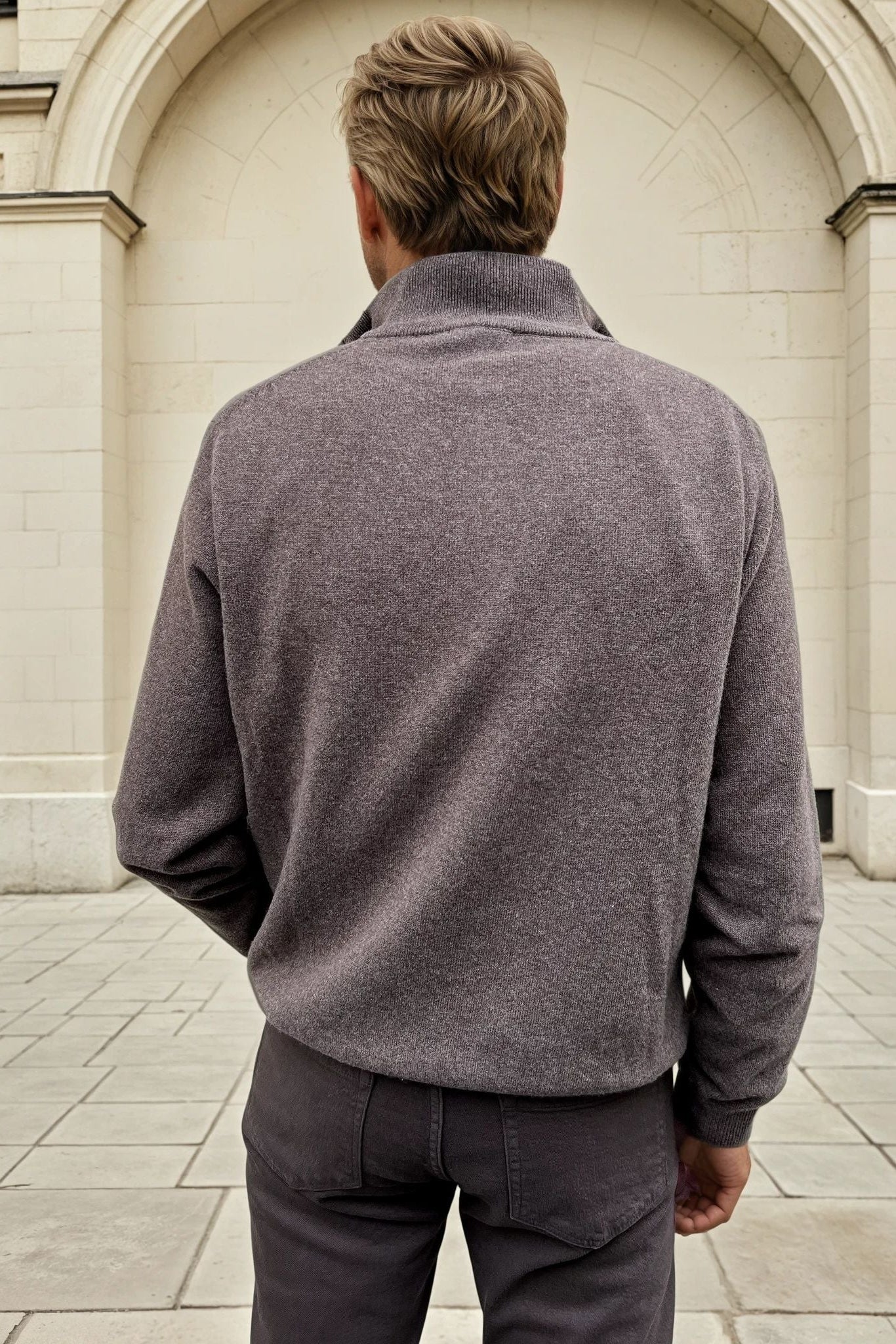 Pull Theo en laine & cachemire à torsade - Taupe-PULL HOMME-Curling-Paris