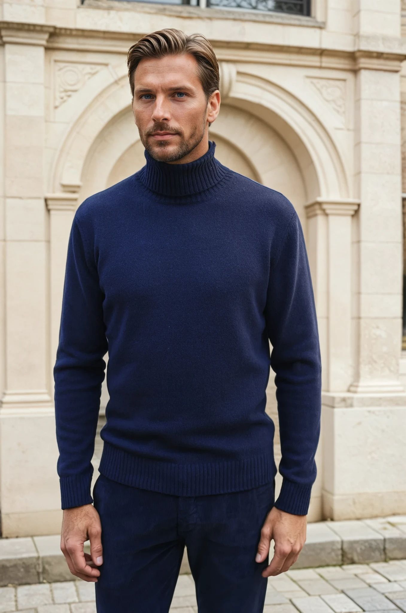 Pull Vito en laine & cachemire - Marine-PULL HOMME-Curling-Paris