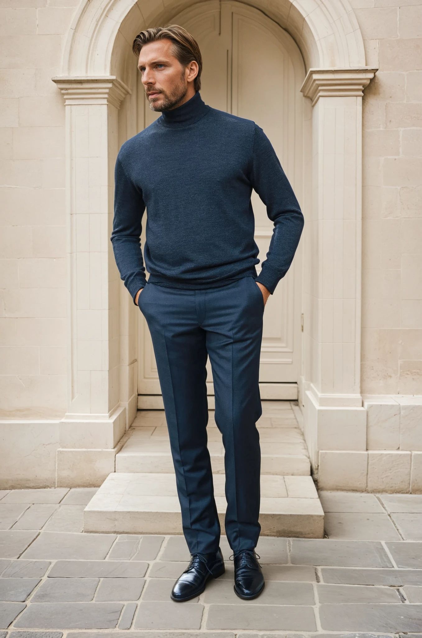 Pull Yves col roulé en laine mérinos - Anthracite-PULL HOMME-Curling-Paris