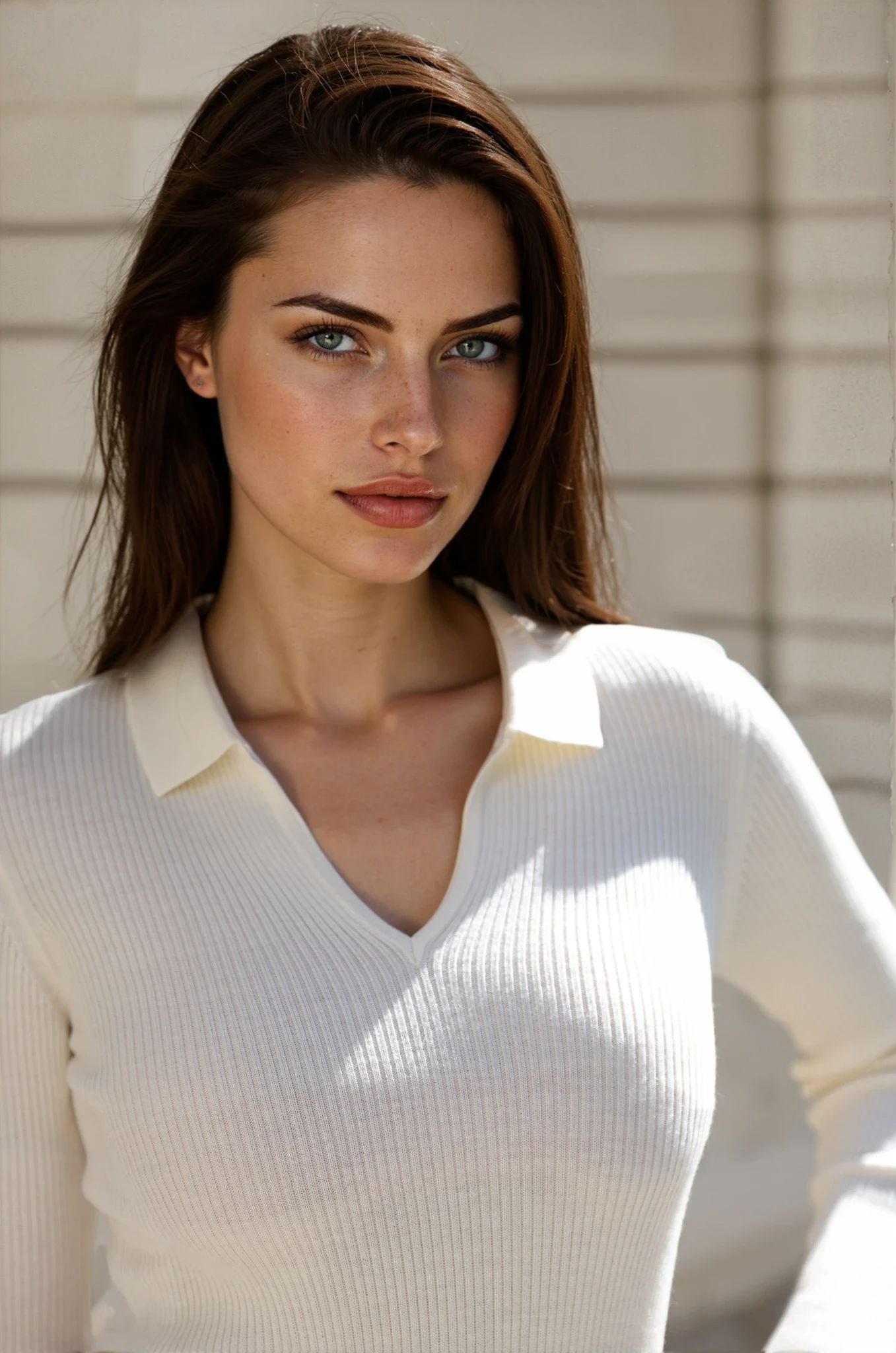 Pull col polo Ophelie en laine mérinos - Ecru-PULL FEMME-Curling-Paris