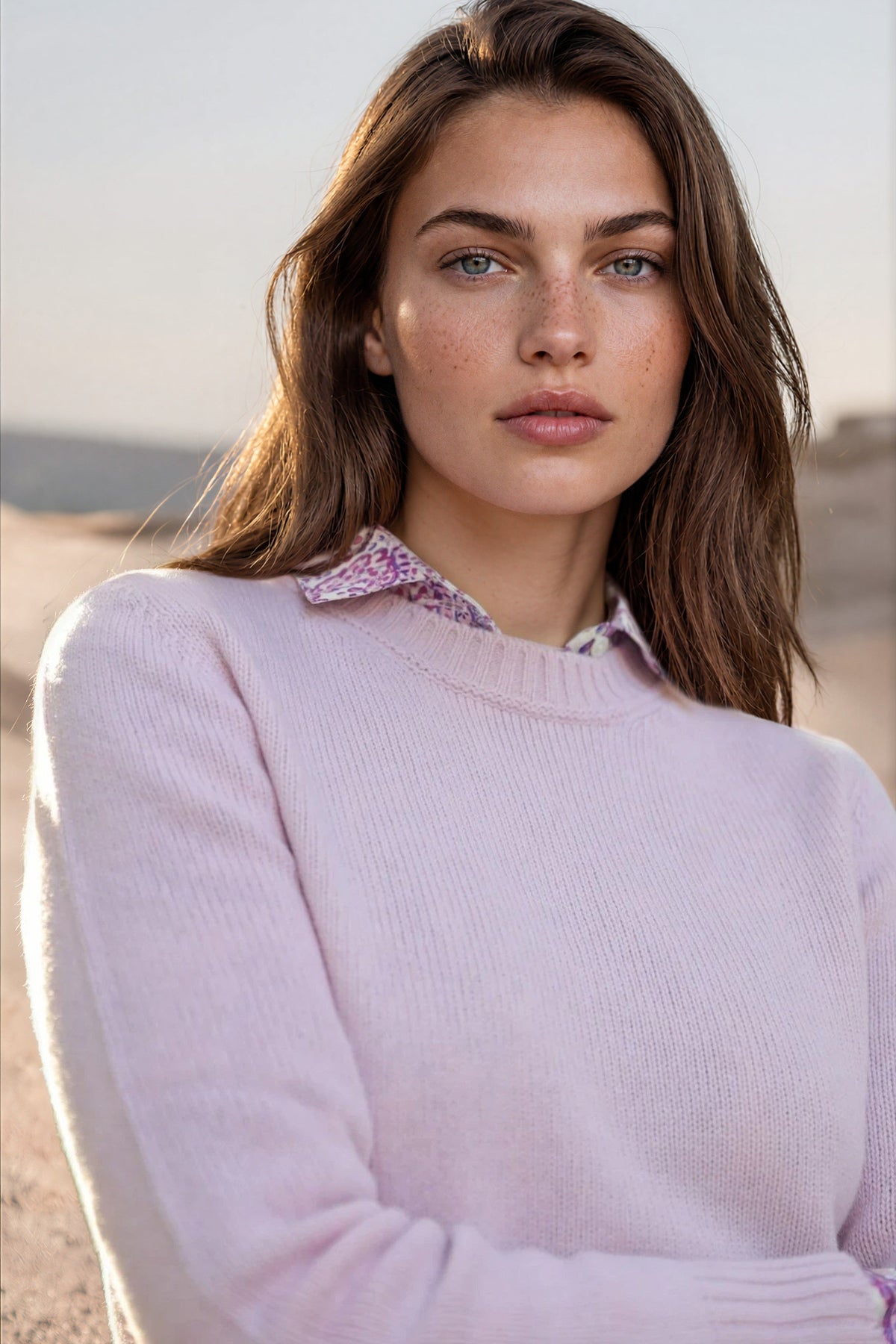 Pull col rond Mona en laine et cachemire - Rose-PULL FEMME-Curling-Paris