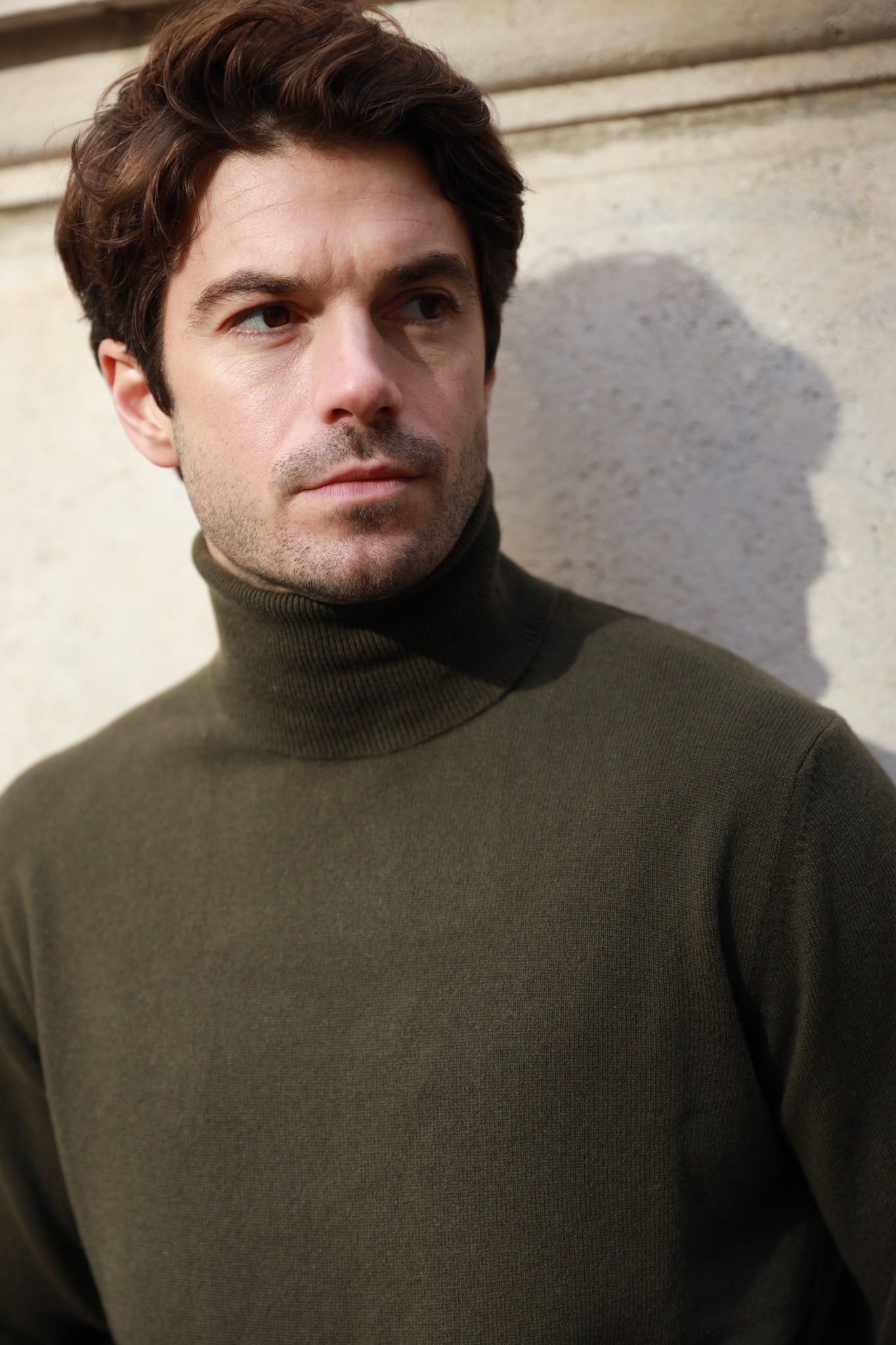 Pull col roulé 100% cachemire - Kaki-PULL HOMME-Curling-Paris