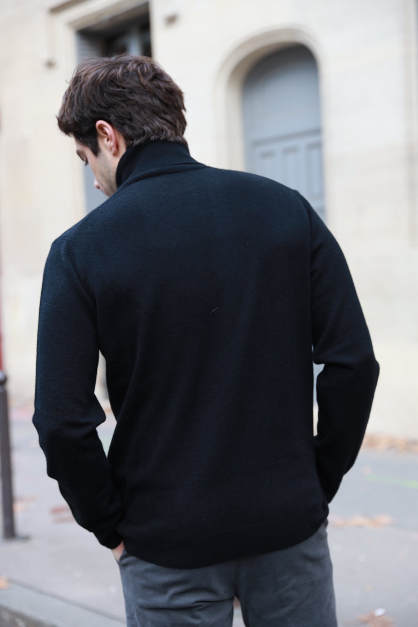 Pull col roulé 100% cachemire - Noir-PULL HOMME-Curling-Paris