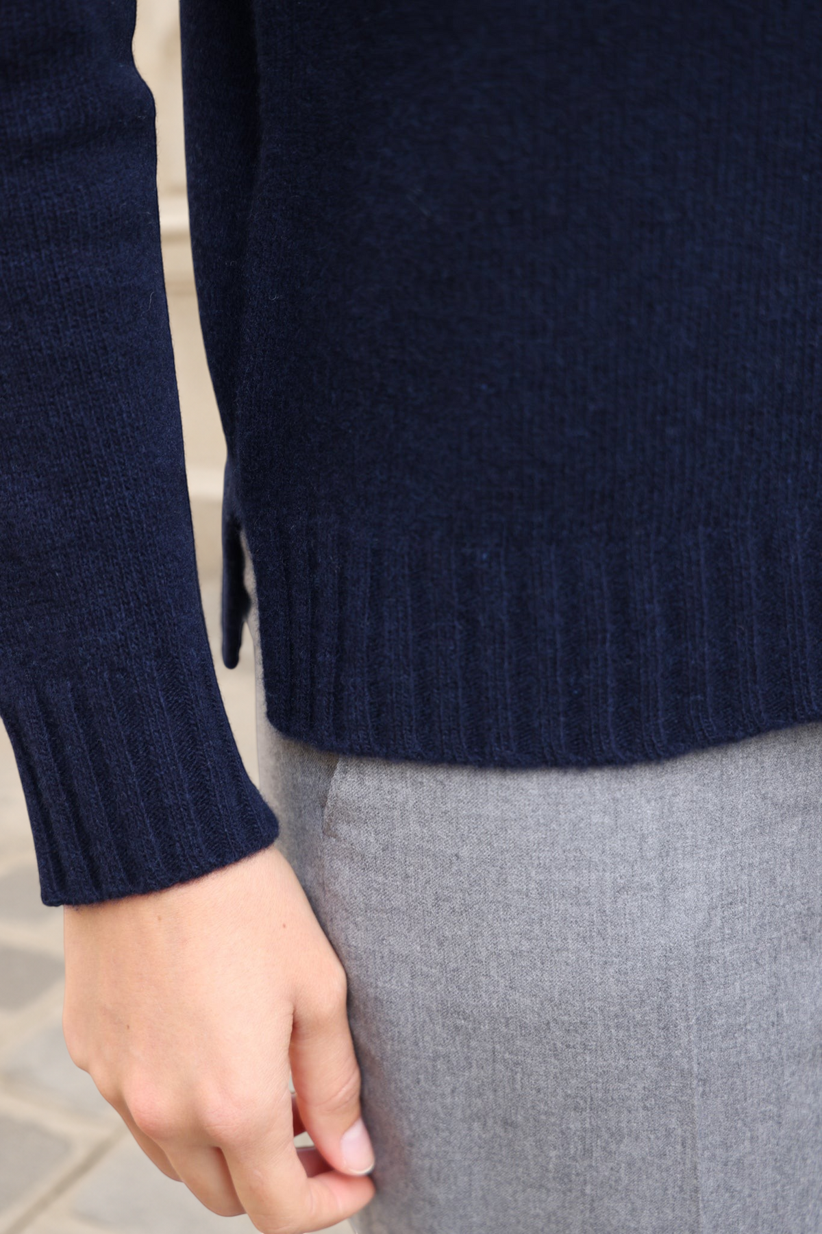 Pull col roulé Nina en laine et cachemire - Marine-PULL FEMME-Curling-Paris