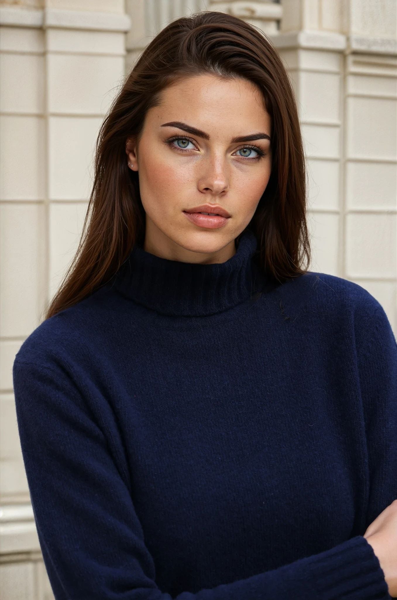 Pull col roulé Nina en laine et cachemire - Marine-PULL FEMME-Curling-Paris