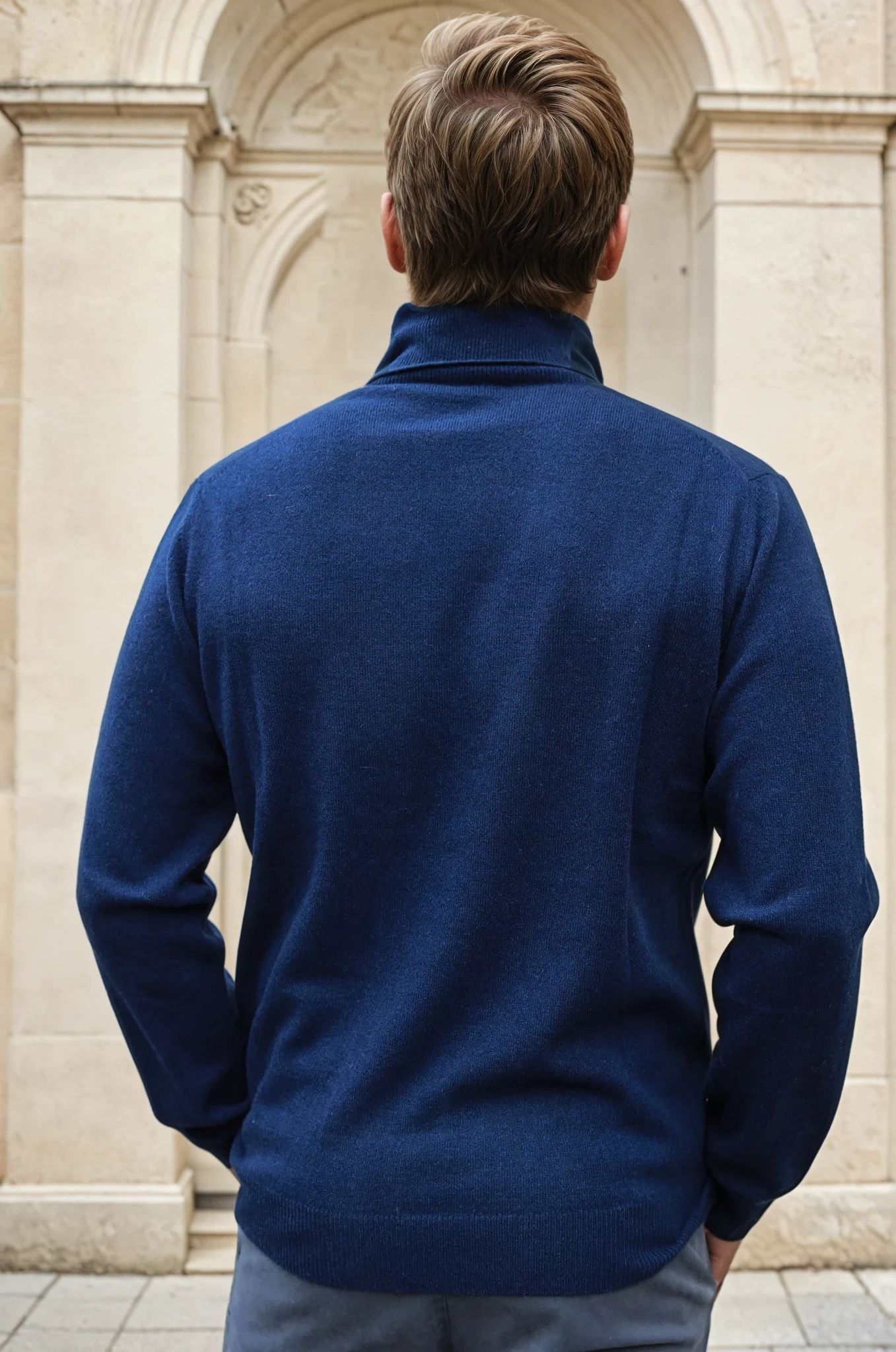 Pull col roulé Paulin 100% cachemire - Marine-PULL HOMME-Curling-Paris