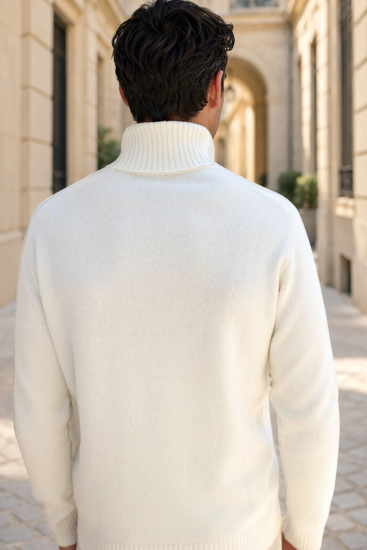Pull col roulé Vito en laine et cachemire – Écru-PULL HOMME-Curling-Paris
