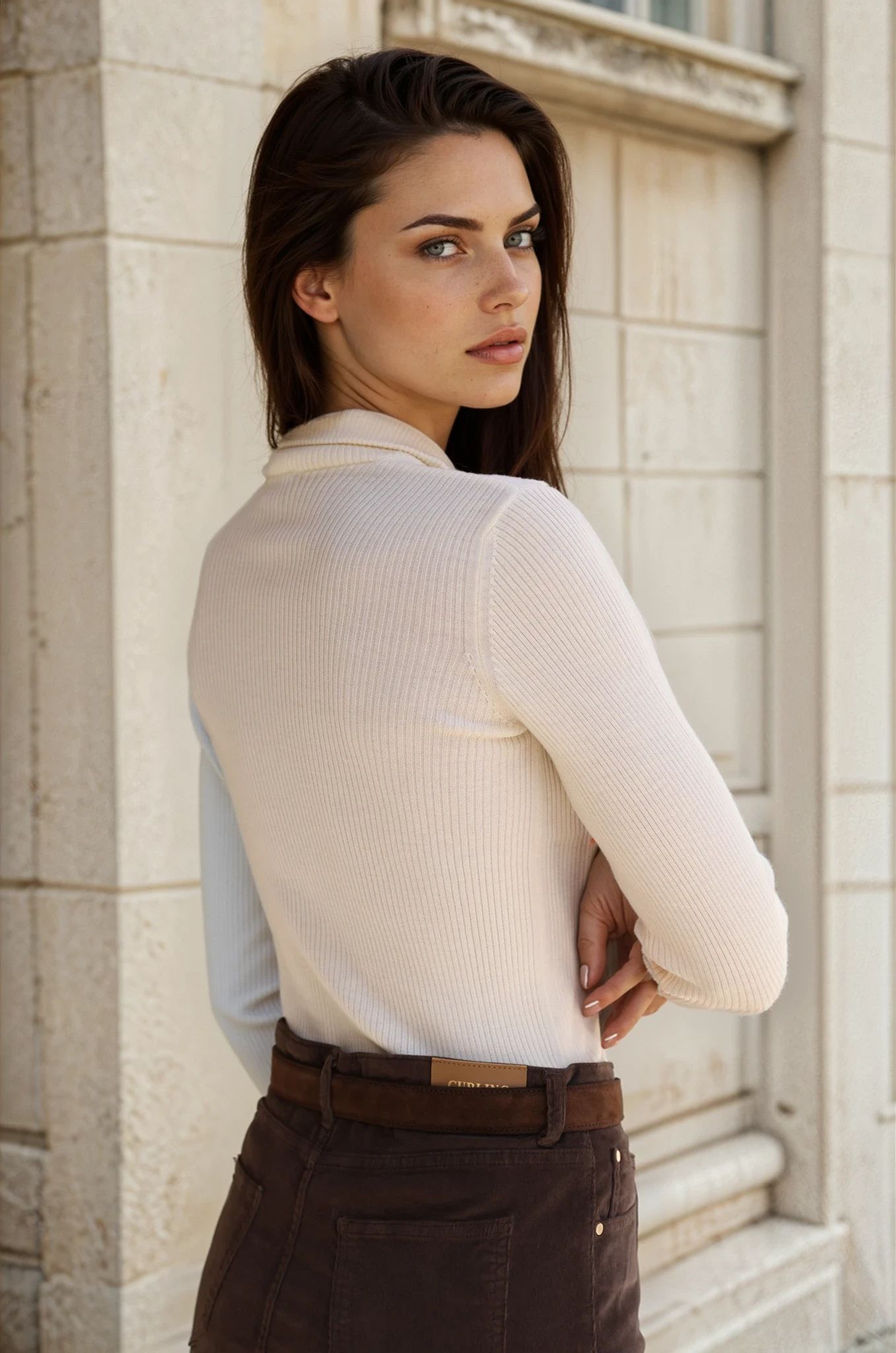 Pull col zippé Ivy en laine mérinos - Ecru-PULL FEMME-Curling-Paris