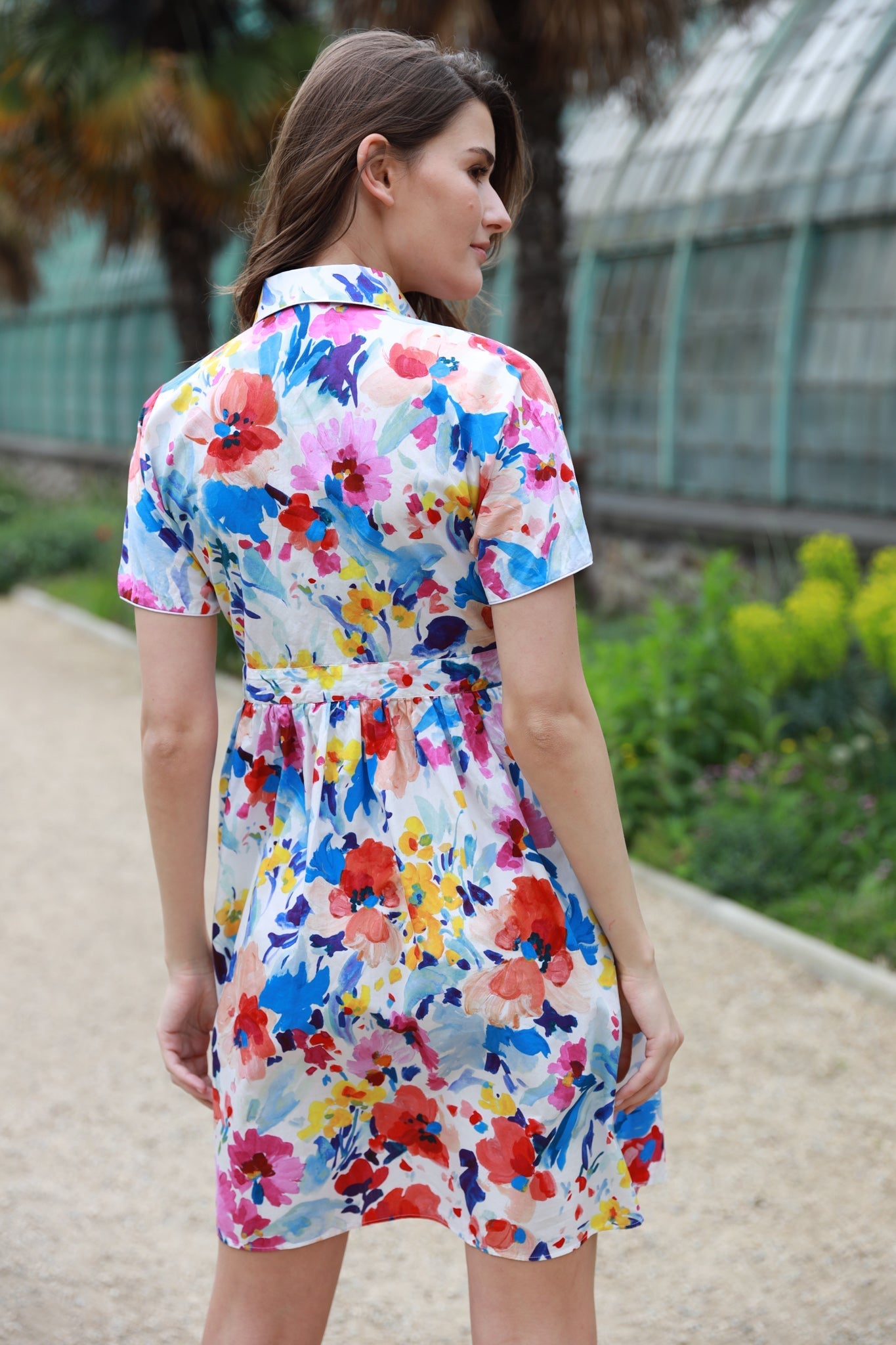 Robe Rosa en popeline de coton - Imprimé fleuri-ROBE FEMME-Curling-Paris