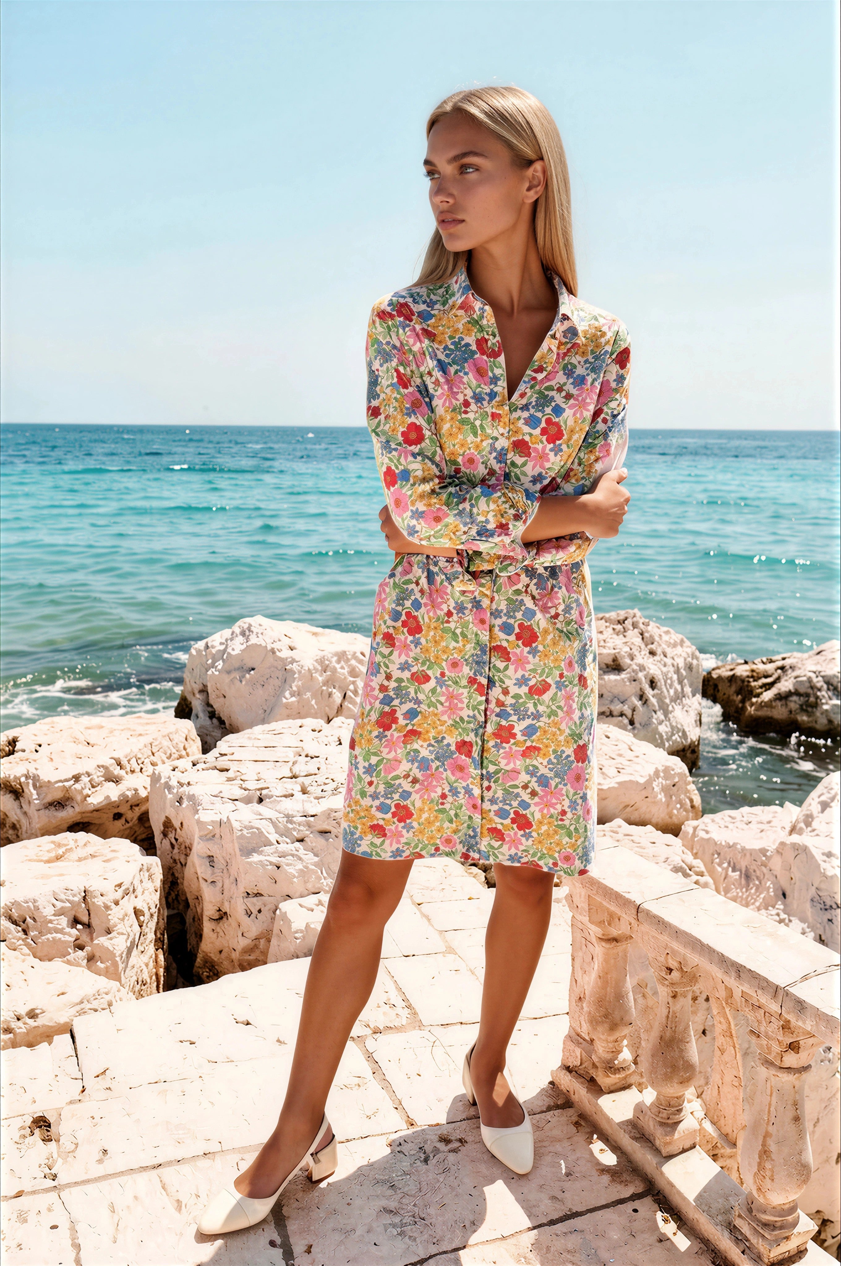Robe chemisier Rita en coton Liberty - Fleurs Multi-ROBE FEMME-Curling-Paris