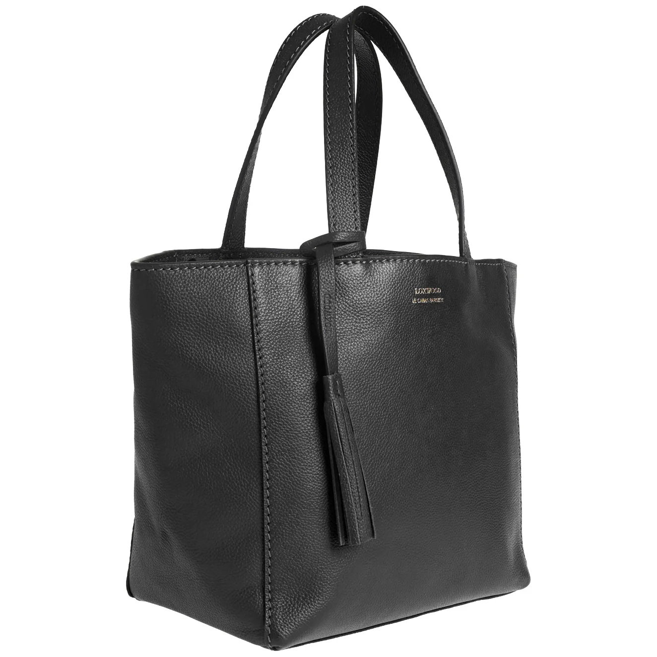 SAC CABAS SMALL CUIR GRAINÉ - NOIR-SAC FEMME-Curling-Paris