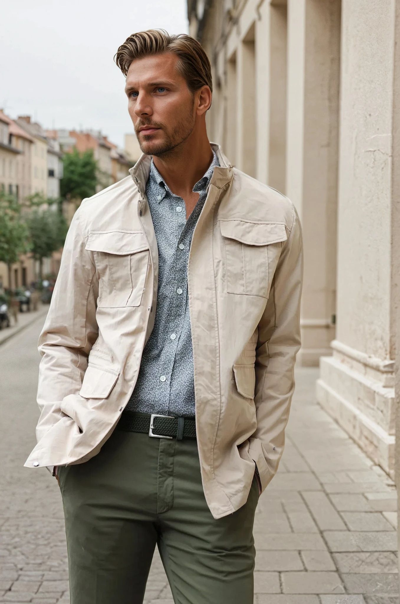 Saharienne Marius - Beige-MANTEAU HOMME-Curling-Paris