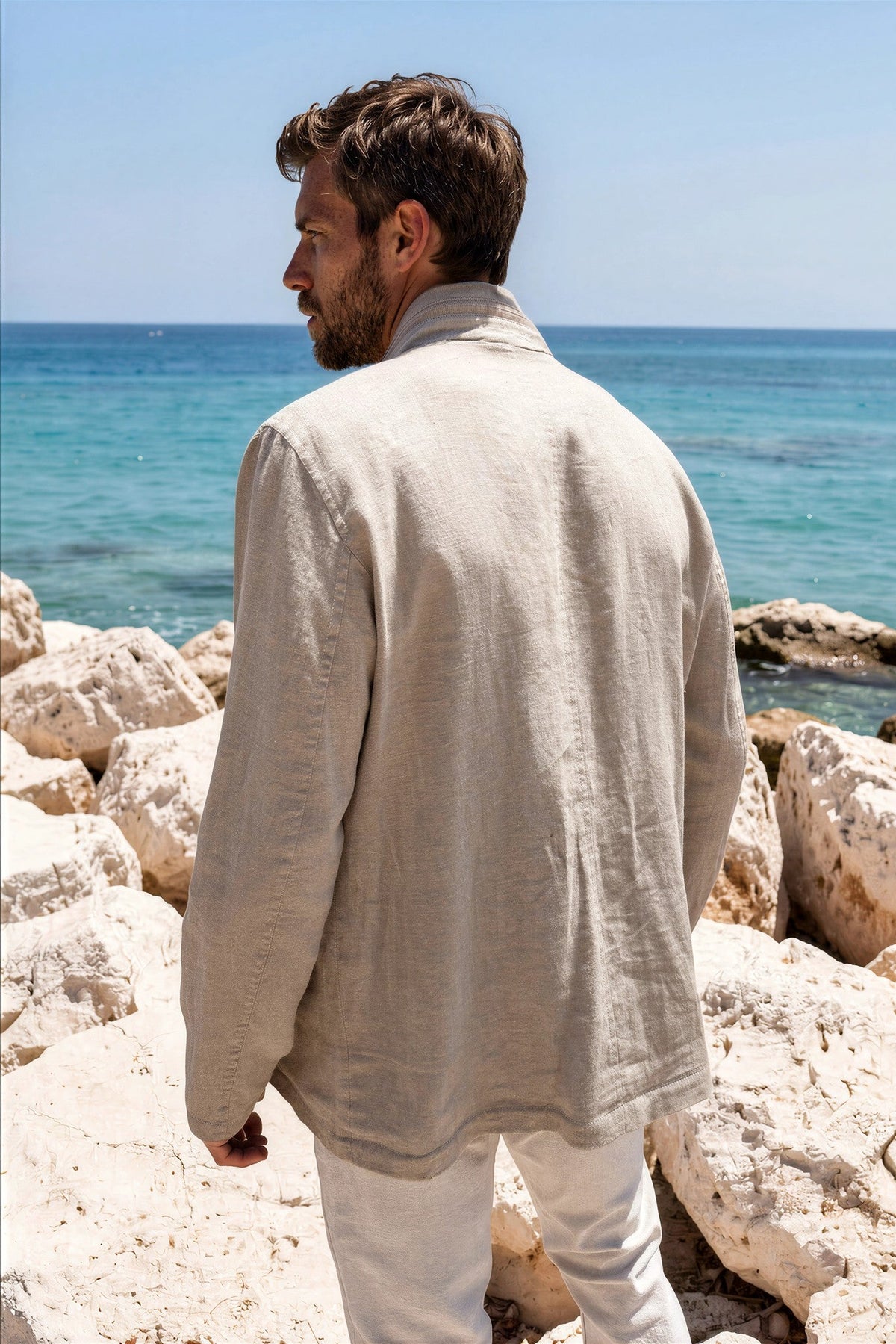Saharienne Walter en lin - Beige-MANTEAU HOMME-Curling-Paris