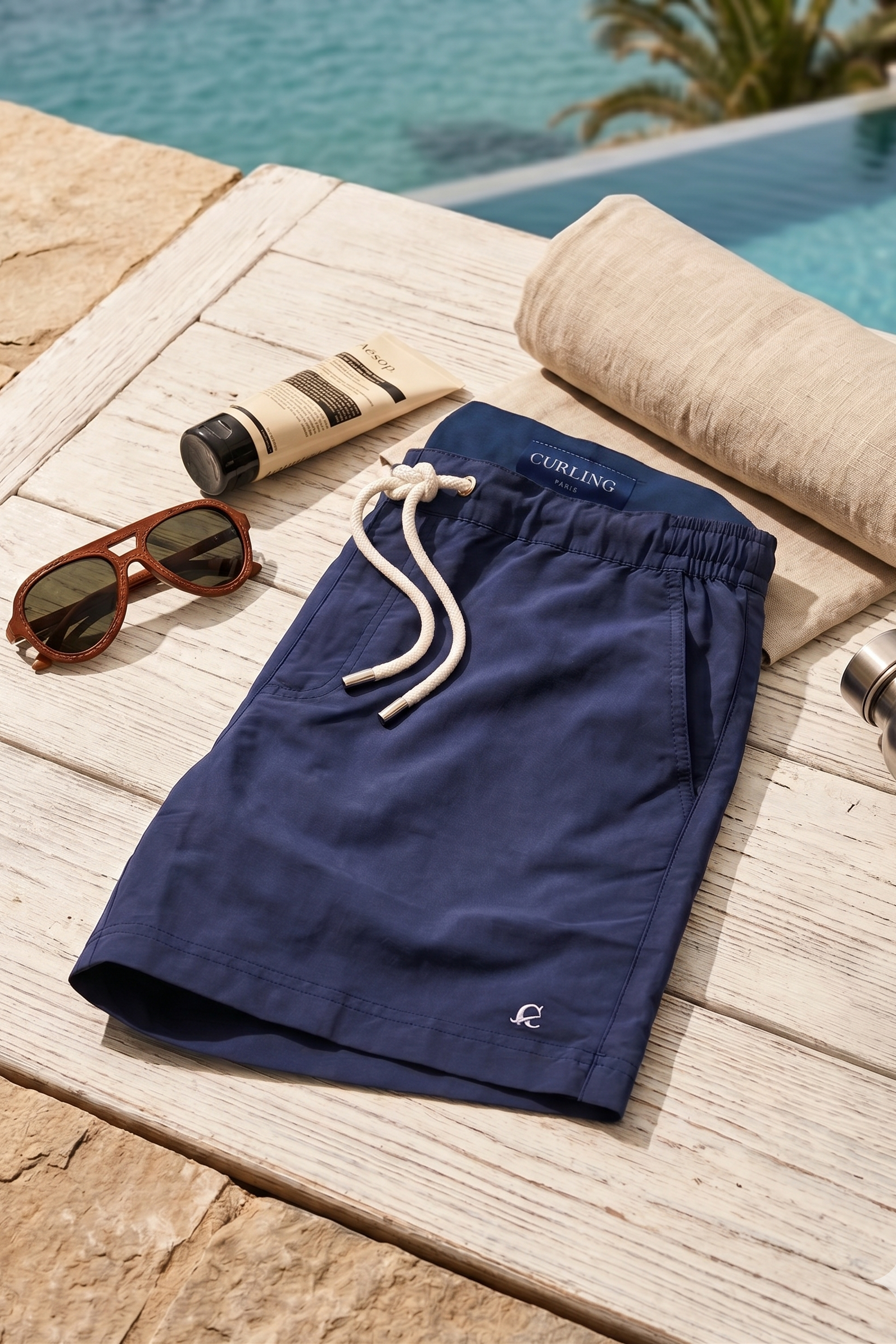 Short de bain - Indigo-MAILLOT DE BAIN HOMME-Curling-Paris