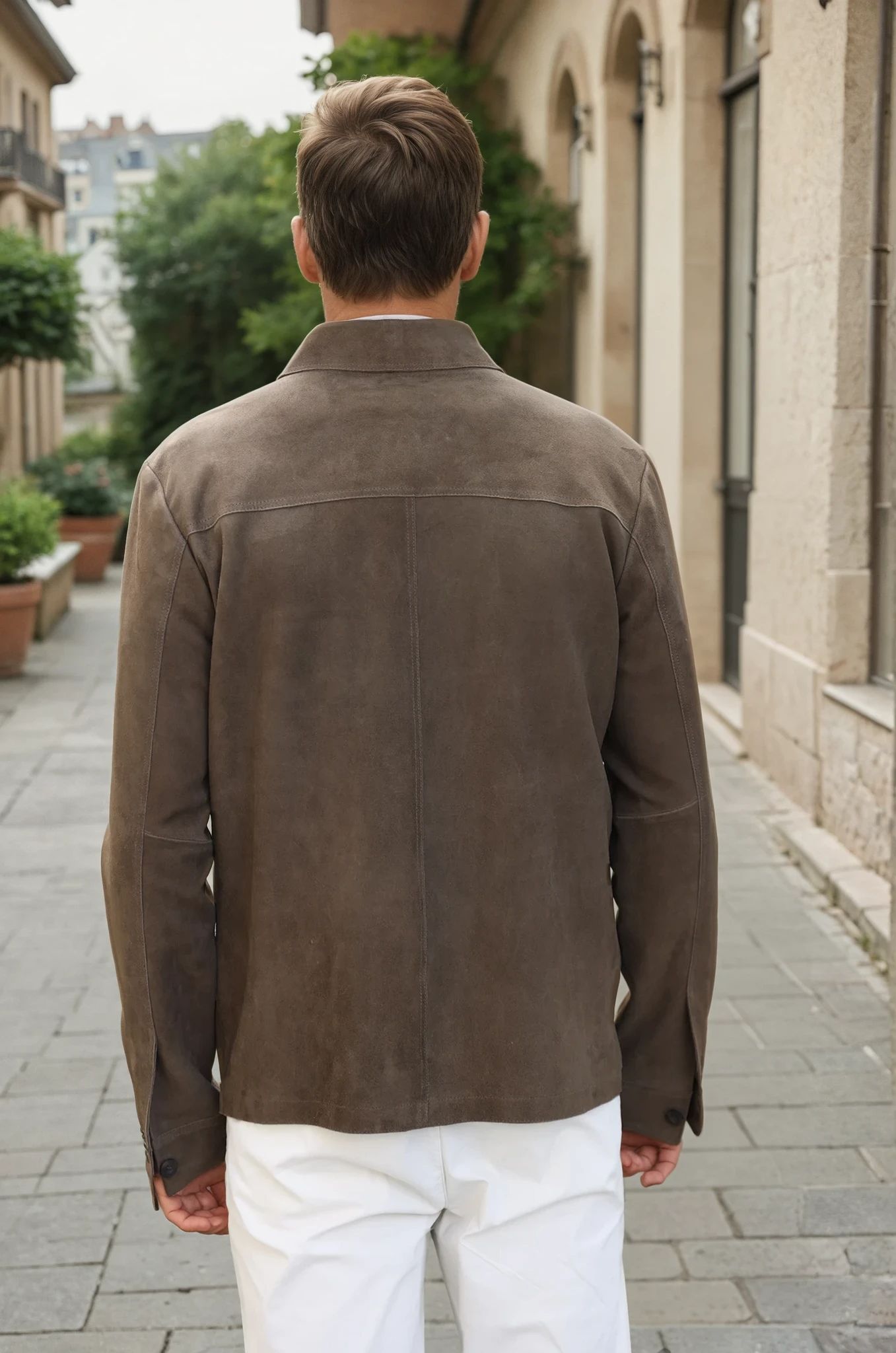 Surchemise Jimmy en chèvre velours - Kaki-MANTEAU HOMME-Curling-Paris