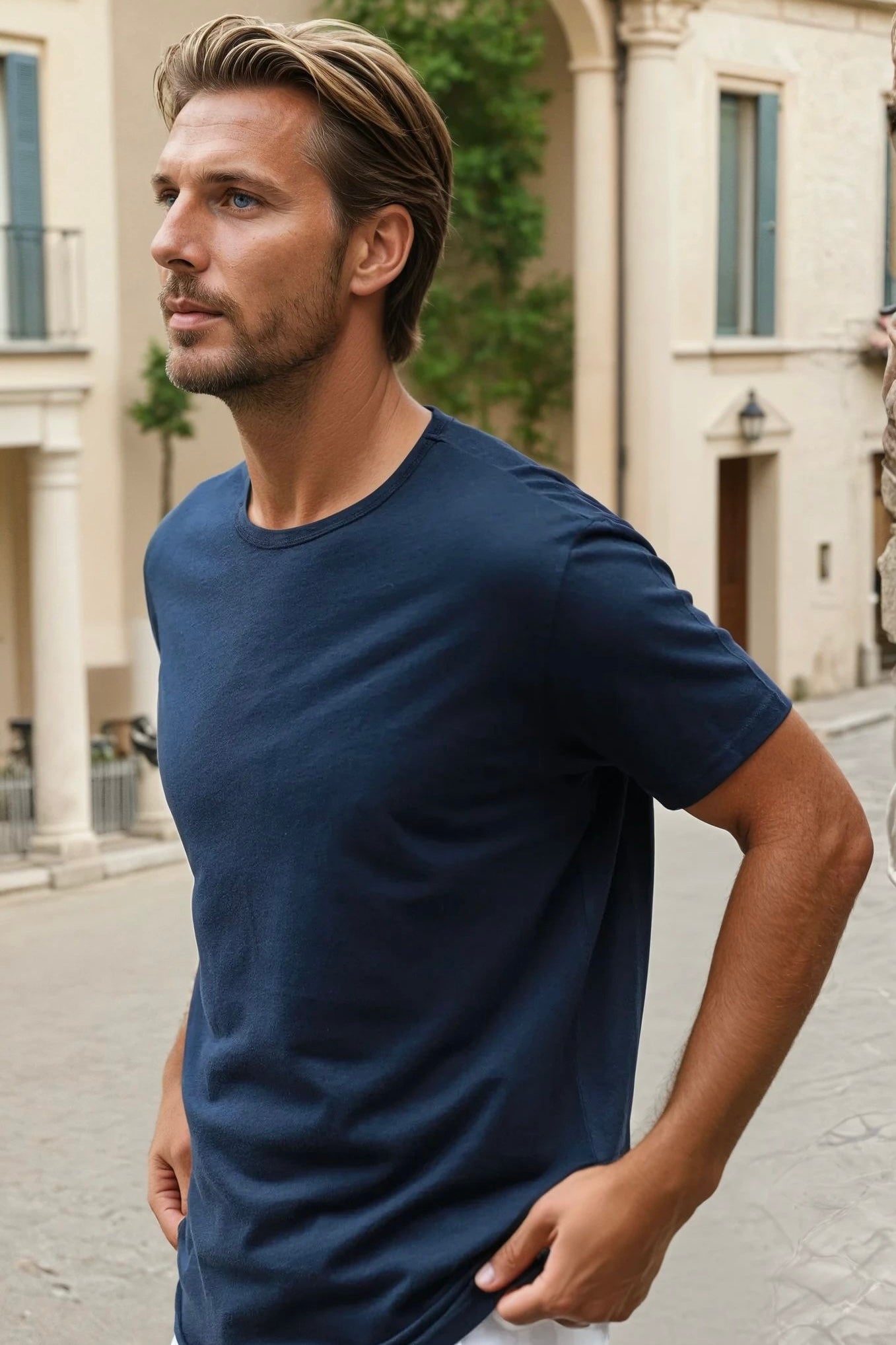 T-shirt Axel en jersey de coton - Marine-T-SHIRT HOMME-Curling-Paris