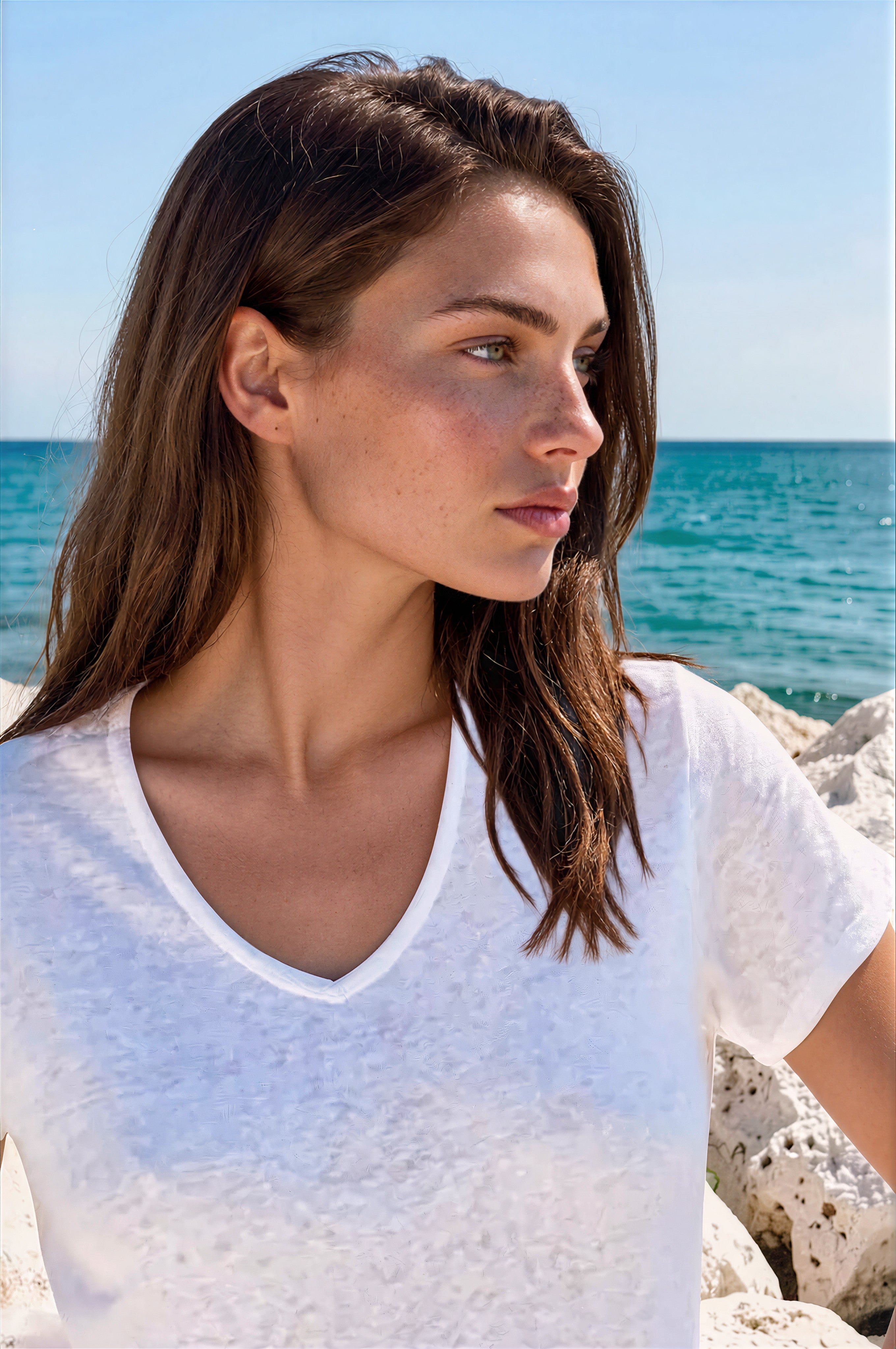T-shirt Jimmy en lin - Blanc-T-SHIRT FEMME-Curling-Paris