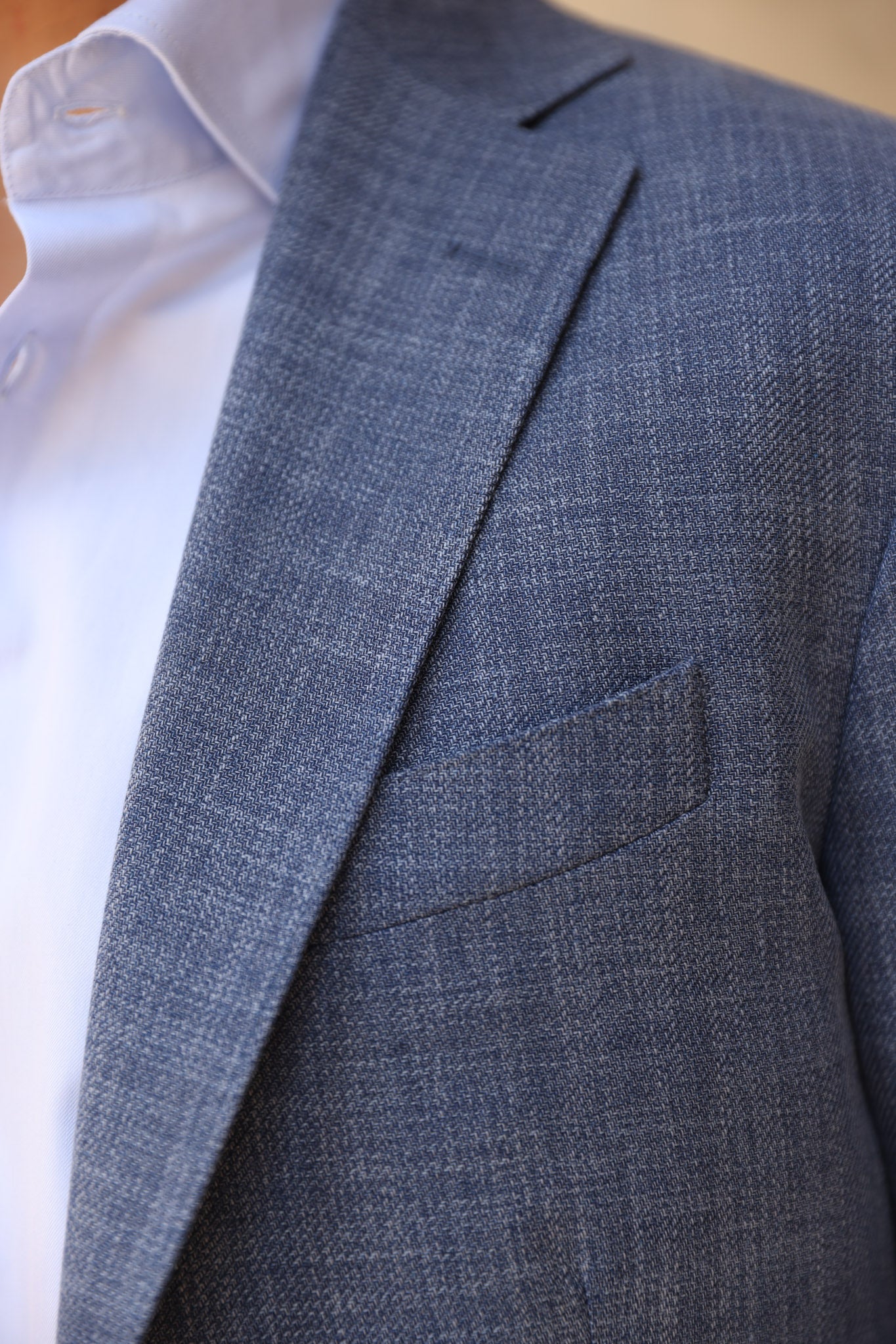 Veste Giorgio en coton et laine - Bleu/Gris-VESTE BLAZER HOMME-Curling-Paris