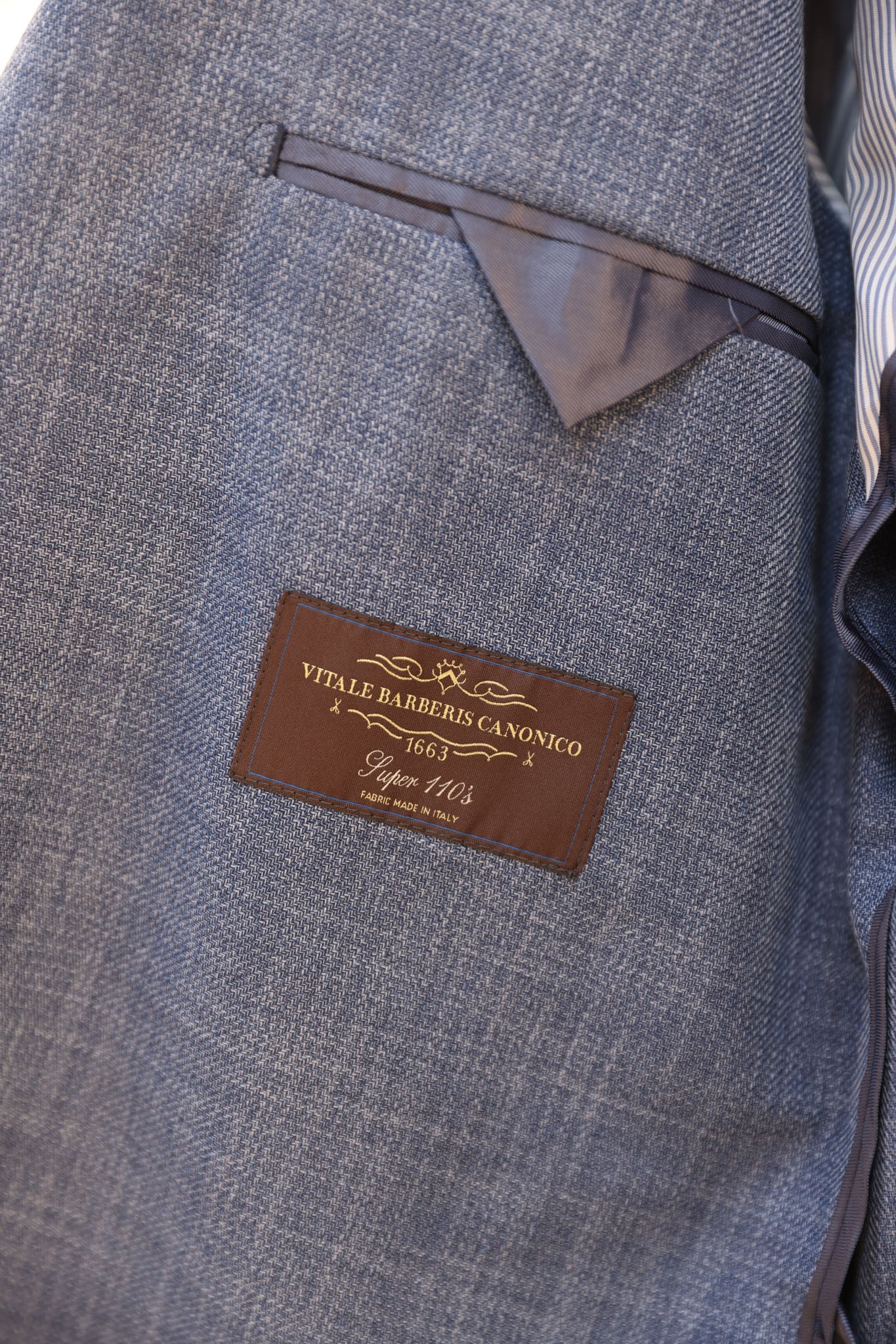 Veste Giorgio en coton et laine - Bleu/Gris-VESTE BLAZER HOMME-Curling-Paris