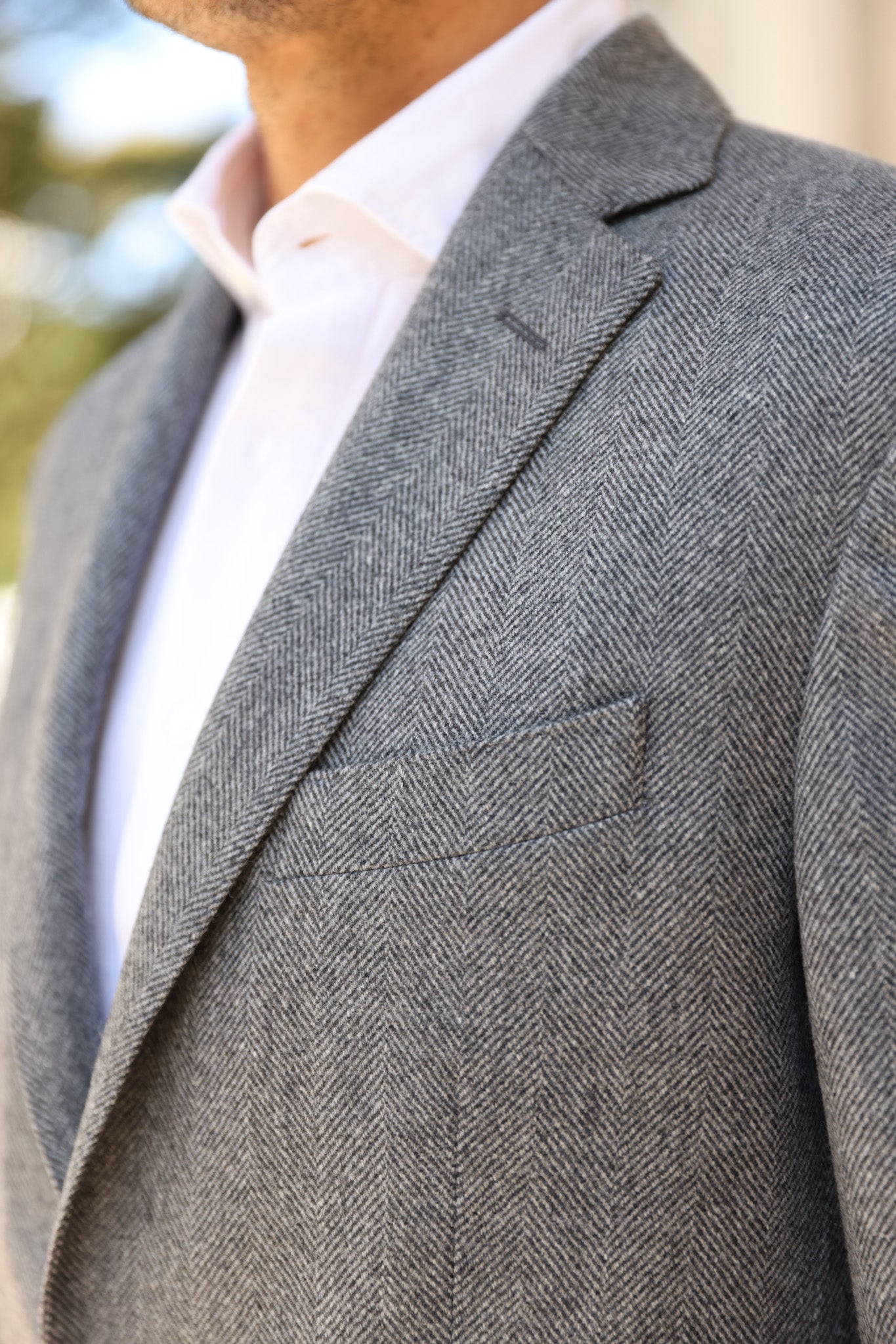 Veste Giorgio en laine - Chevron Gris-VESTE BLAZER HOMME-Curling-Paris
