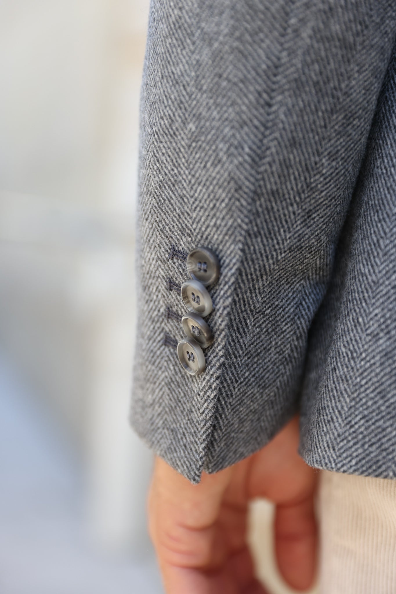 Veste Giorgio en laine - Chevron Gris-VESTE BLAZER HOMME-Curling-Paris