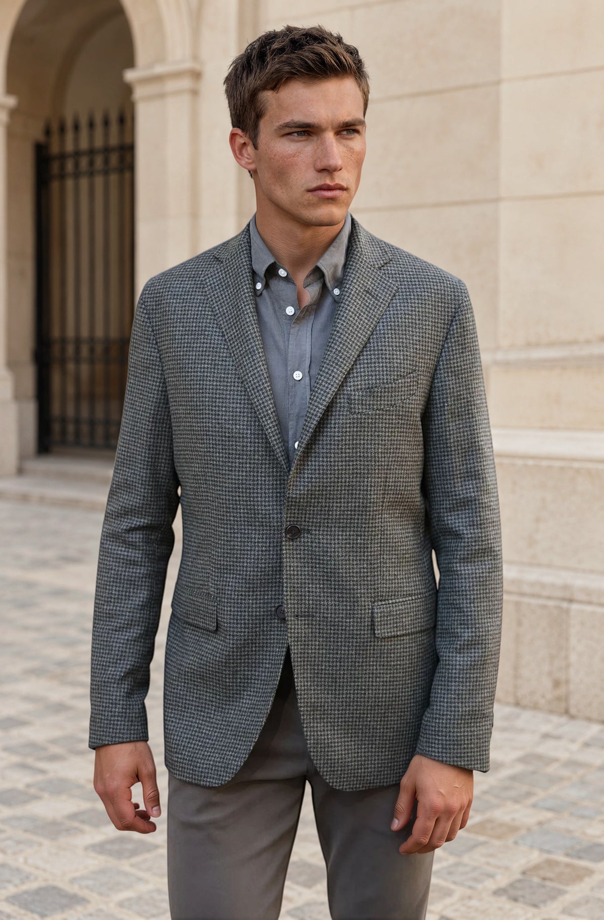 Veste Giorgio en laine - Kaki-VESTE BLAZER HOMME-Curling-Paris