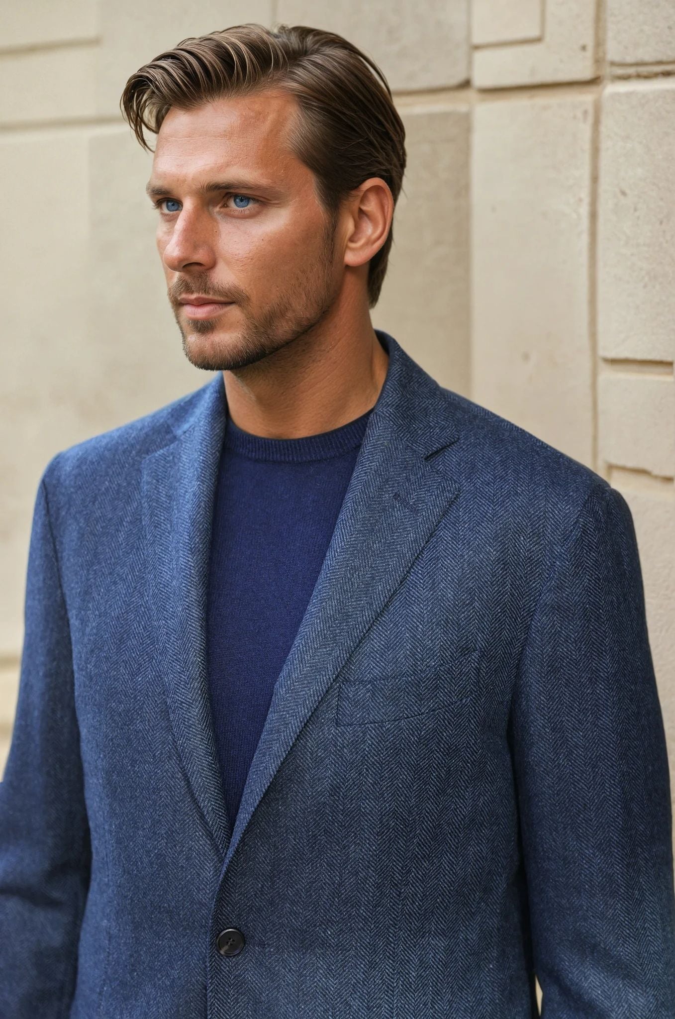 Veste Giorgio en laine et cachemire - Chevron Jeans-VESTE BLAZER HOMME-Curling-Paris
