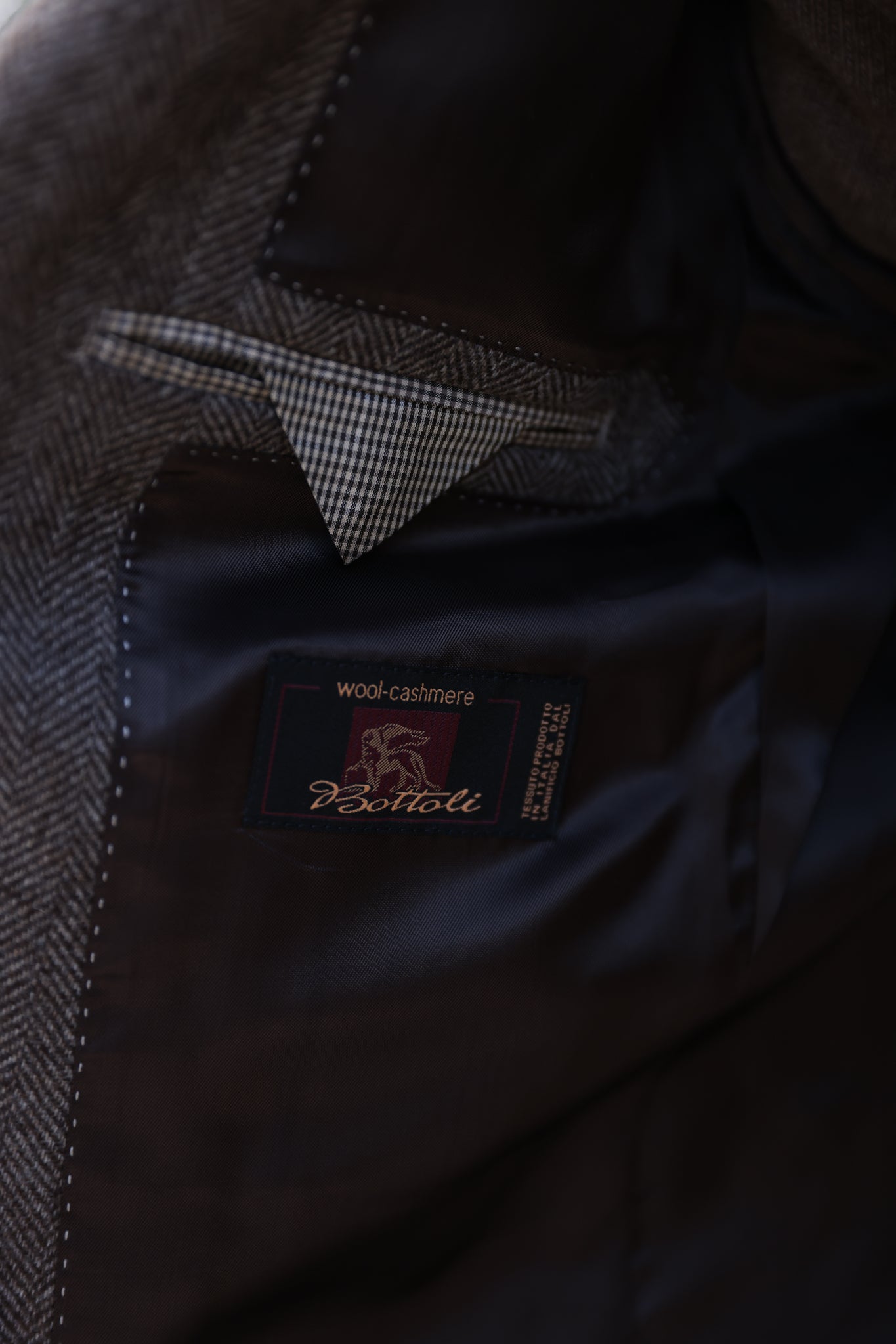 Veste Giorgio en laine et cachemire - Chevron Marron-VESTE BLAZER HOMME-Curling-Paris