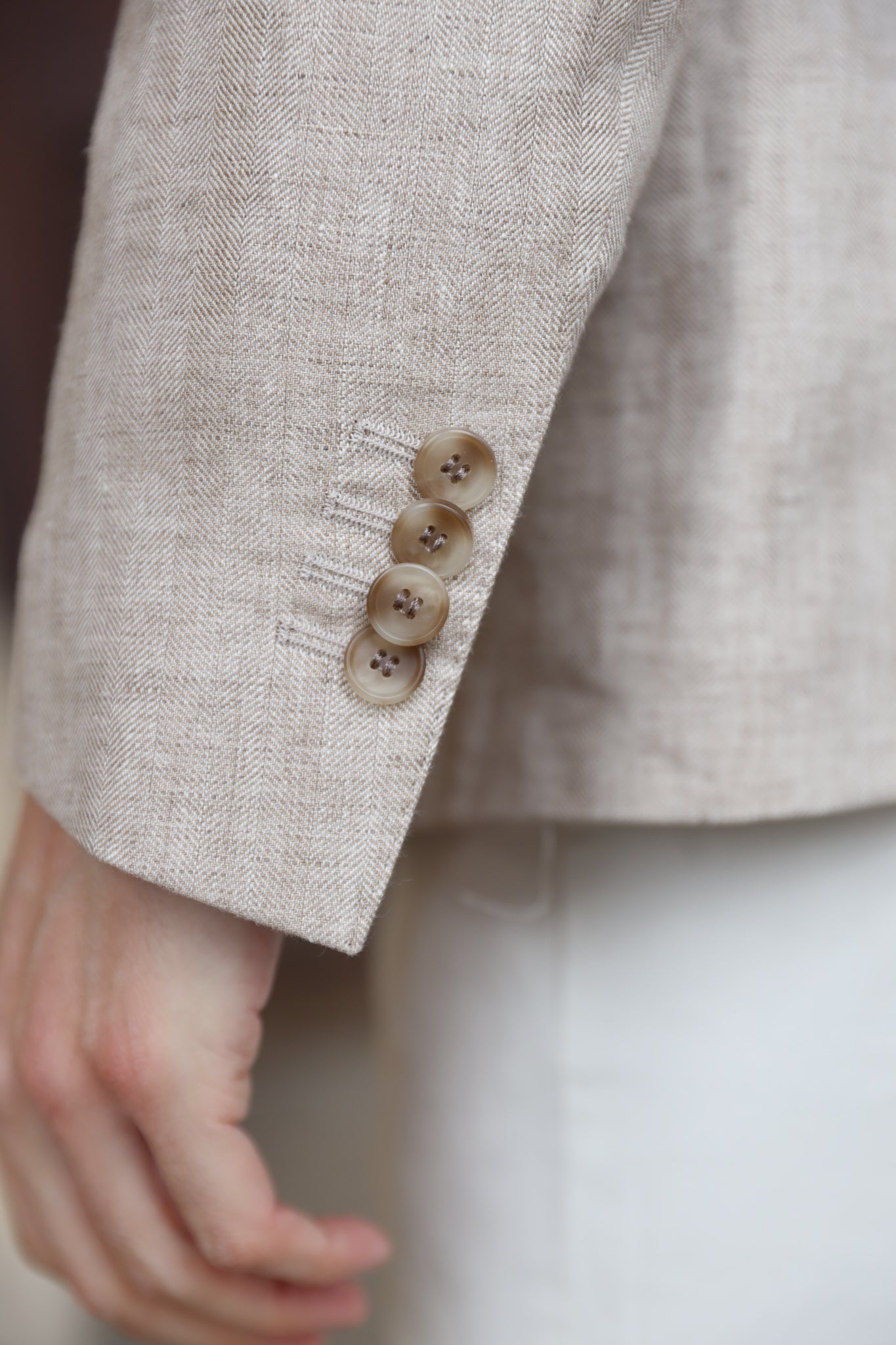 Veste Giorgio en lin - Chevron beige-VESTE BLAZER HOMME-Curling-Paris