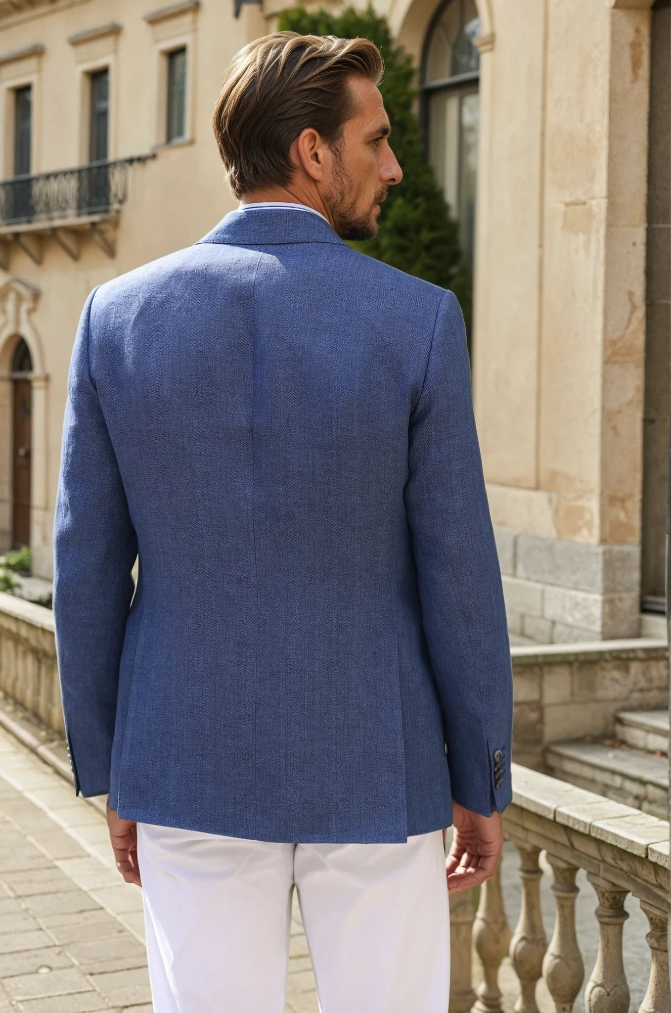 Veste Goal en Lin - Indigo-VESTE BLAZER HOMME-Curling-Paris
