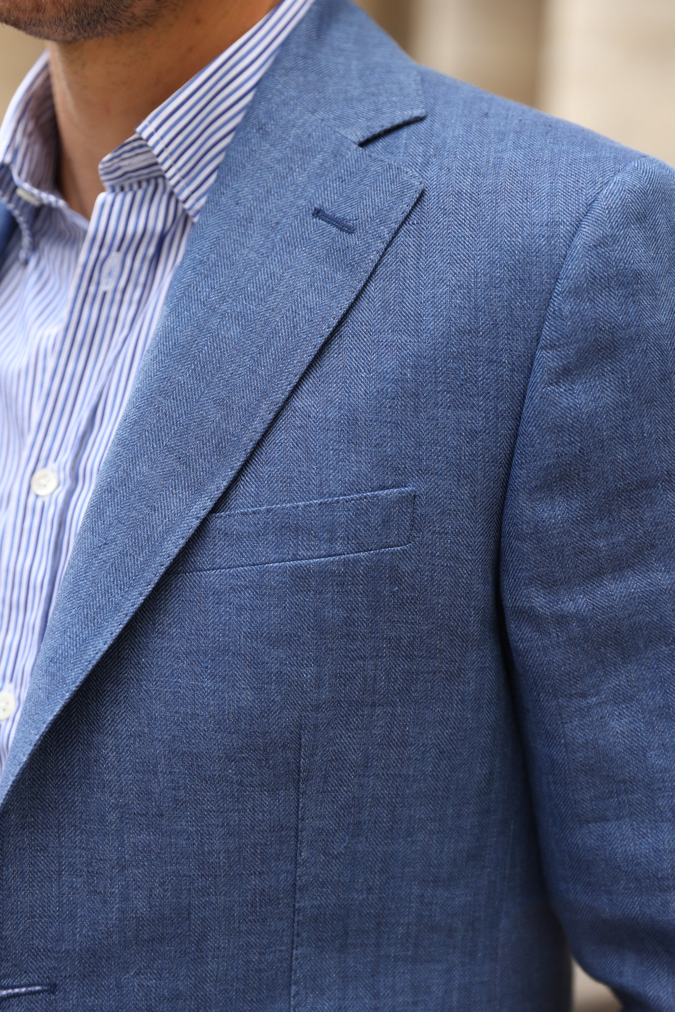 Veste Goal en Lin - Indigo-VESTE BLAZER HOMME-Curling-Paris