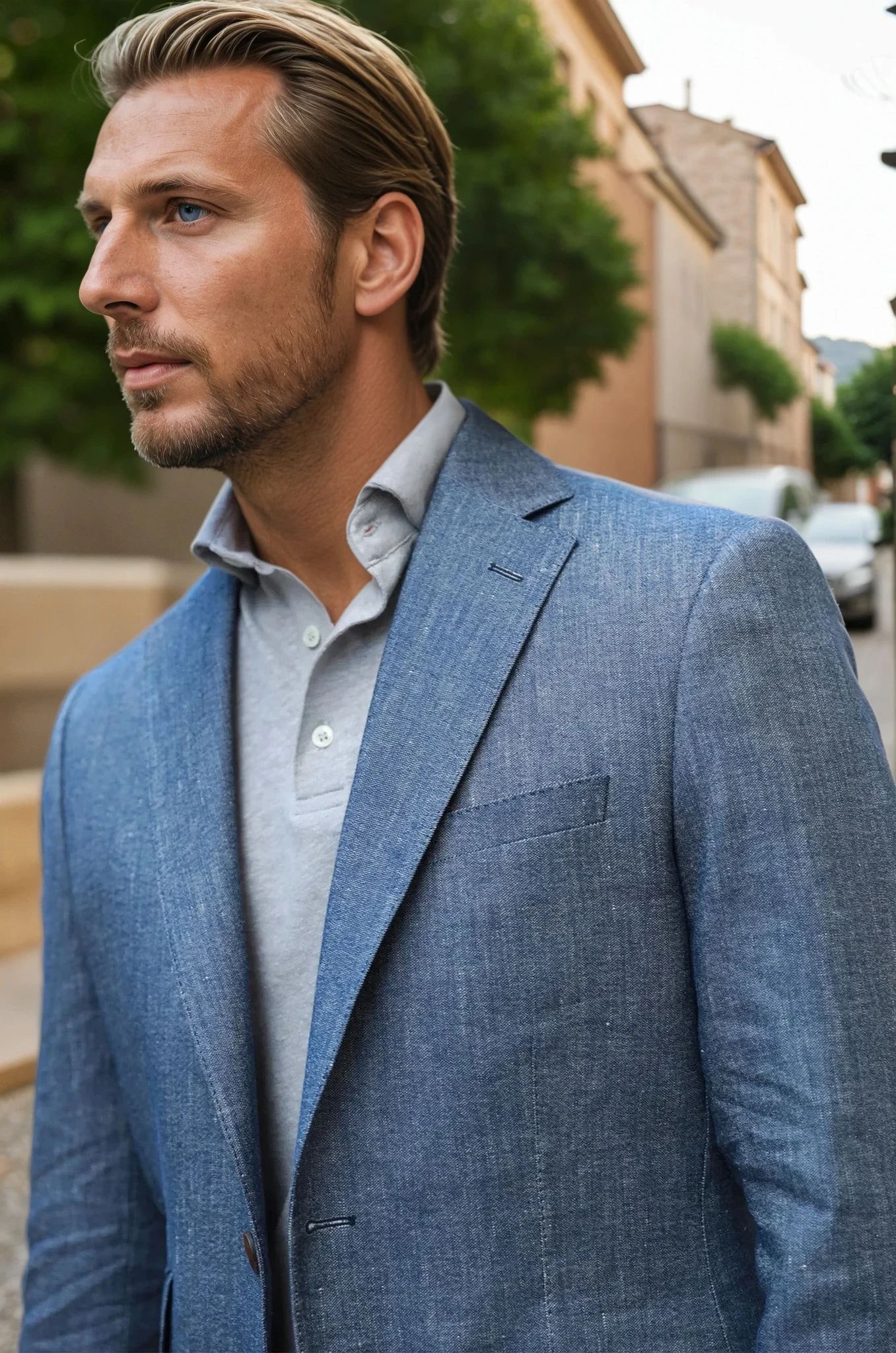 Veste Goal en coton & lin Di Sondrio - Jeans-VESTE BLAZER HOMME-Curling-Paris