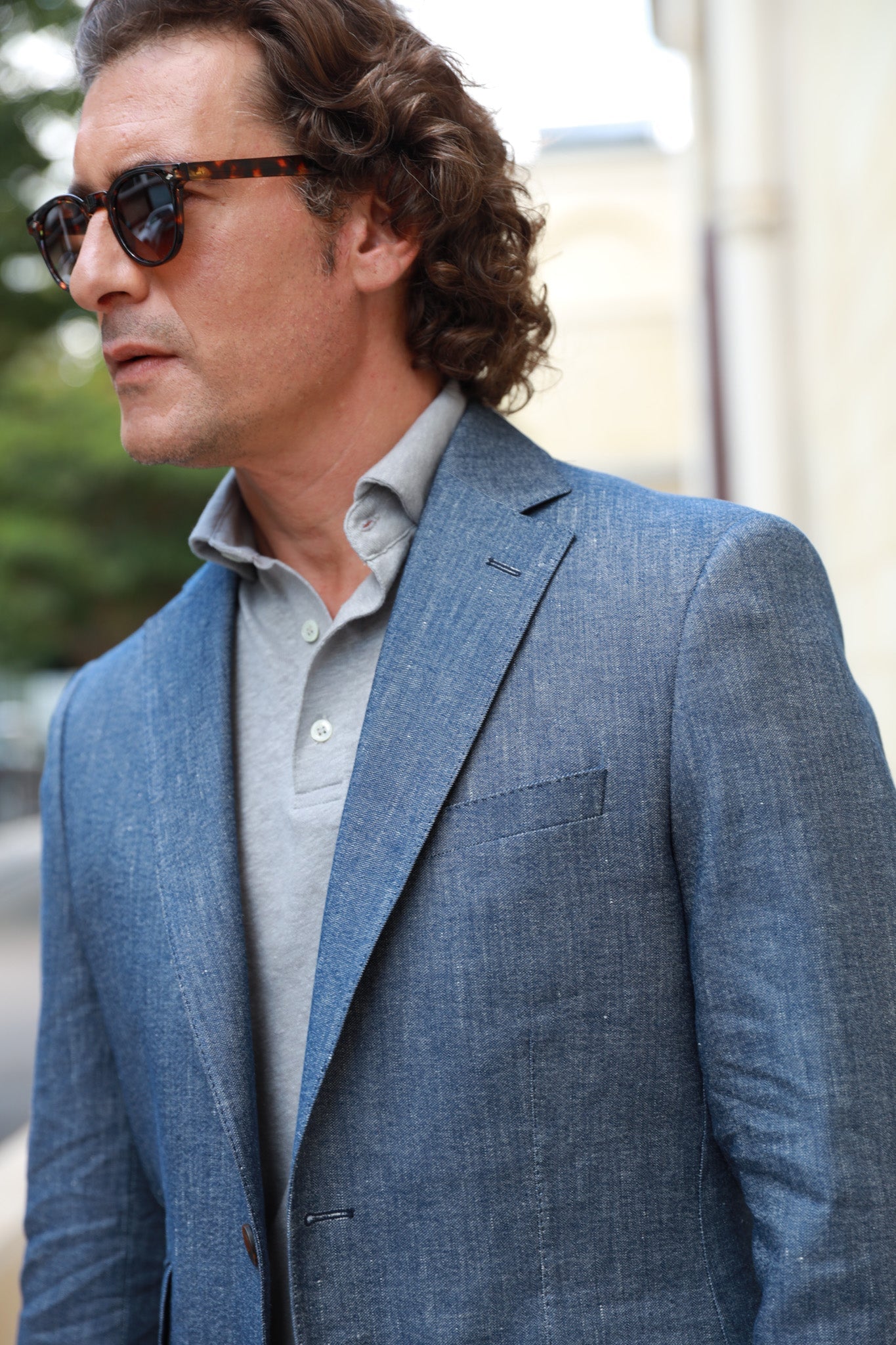 Veste Goal en coton & lin Di Sondrio - Jeans-VESTE BLAZER HOMME-Curling-Paris