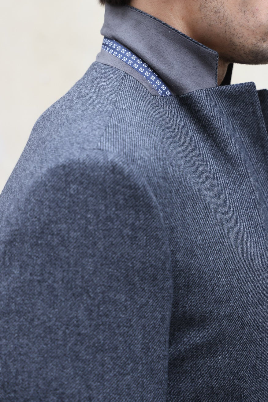 Veste Goal en laine et cachemire - Anthracite-VESTE BLAZER HOMME-Curling-Paris