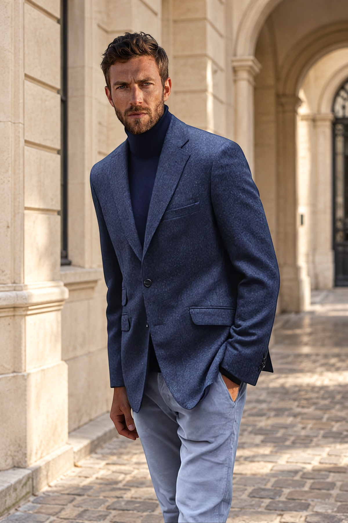 Veste Goal en laine et cachemire - Tweed jeans-VESTE BLAZER HOMME-Curling-Paris