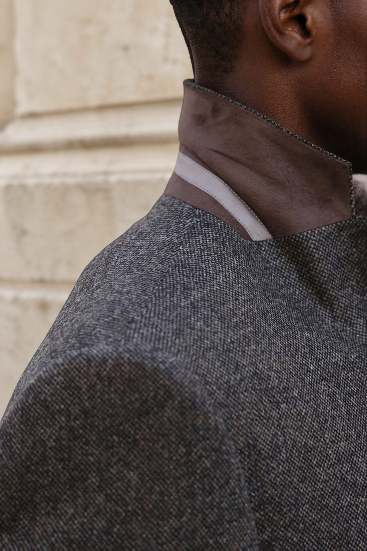 Veste Goal en laine et cachemire - Tweed marron-VESTE BLAZER HOMME-Curling-Paris