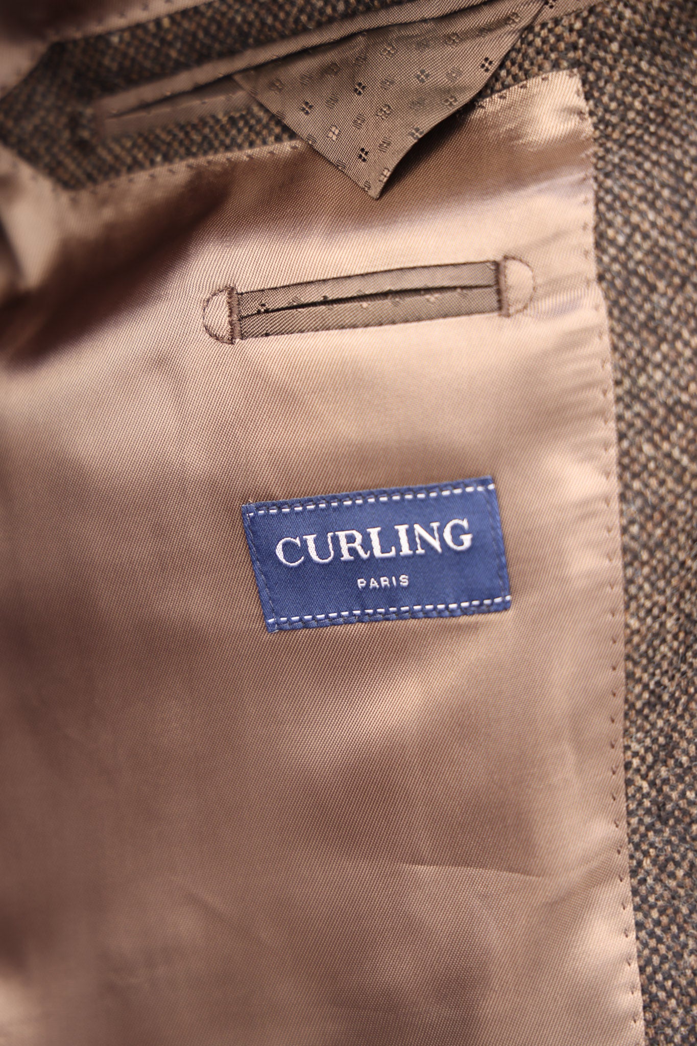 Veste Goal en laine et cachemire - Tweed marron-VESTE BLAZER HOMME-Curling-Paris