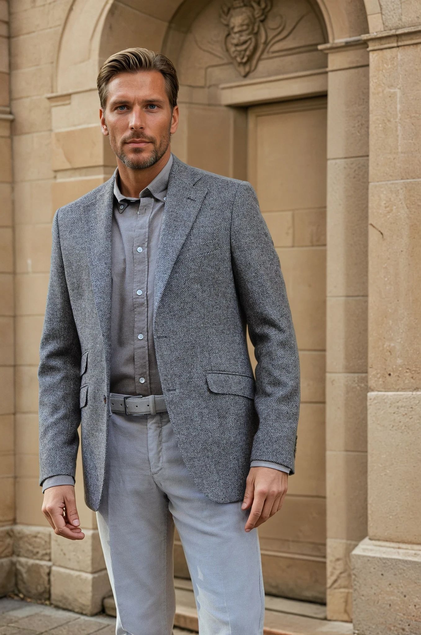 Veste Goal pure laine mérinos - Tweed Café-VESTE BLAZER HOMME-Curling-Paris