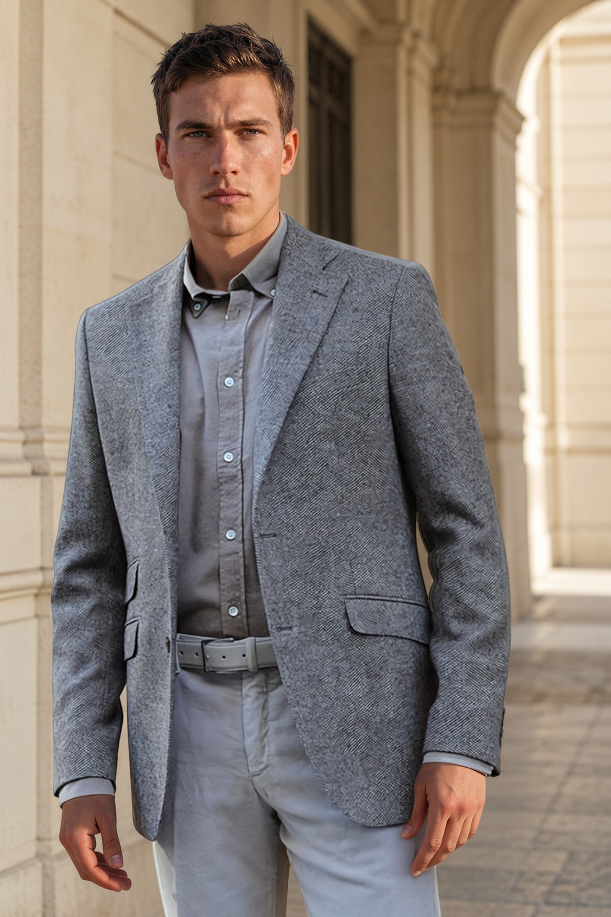 Veste Goal pure laine mérinos - Tweed Café-VESTE BLAZER HOMME-Curling-Paris